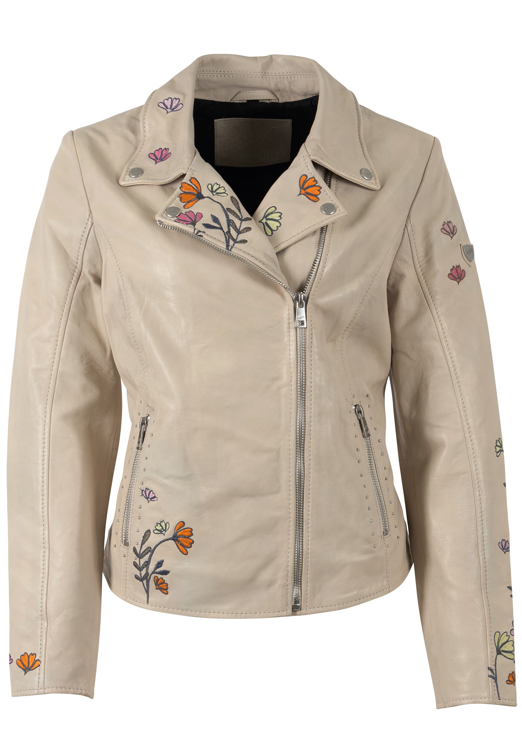 Mauritius Lederjacke »MWFloral« mit floralen Stickereien und Nietenbesatz