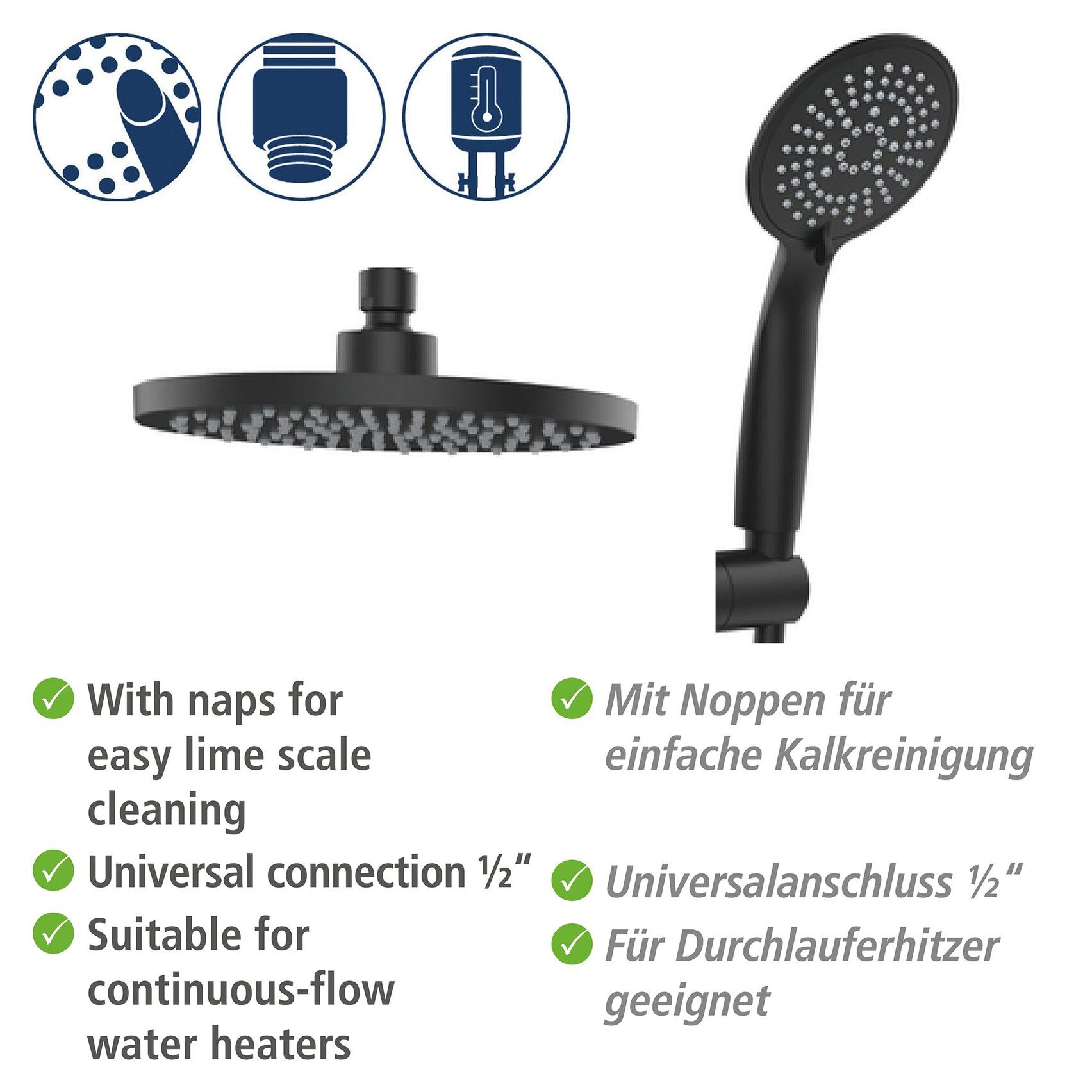 WENKO Duschsystem »Young Eco« mit Thermostat-Armatur, inkl. 2 Watersaving Regulatoren