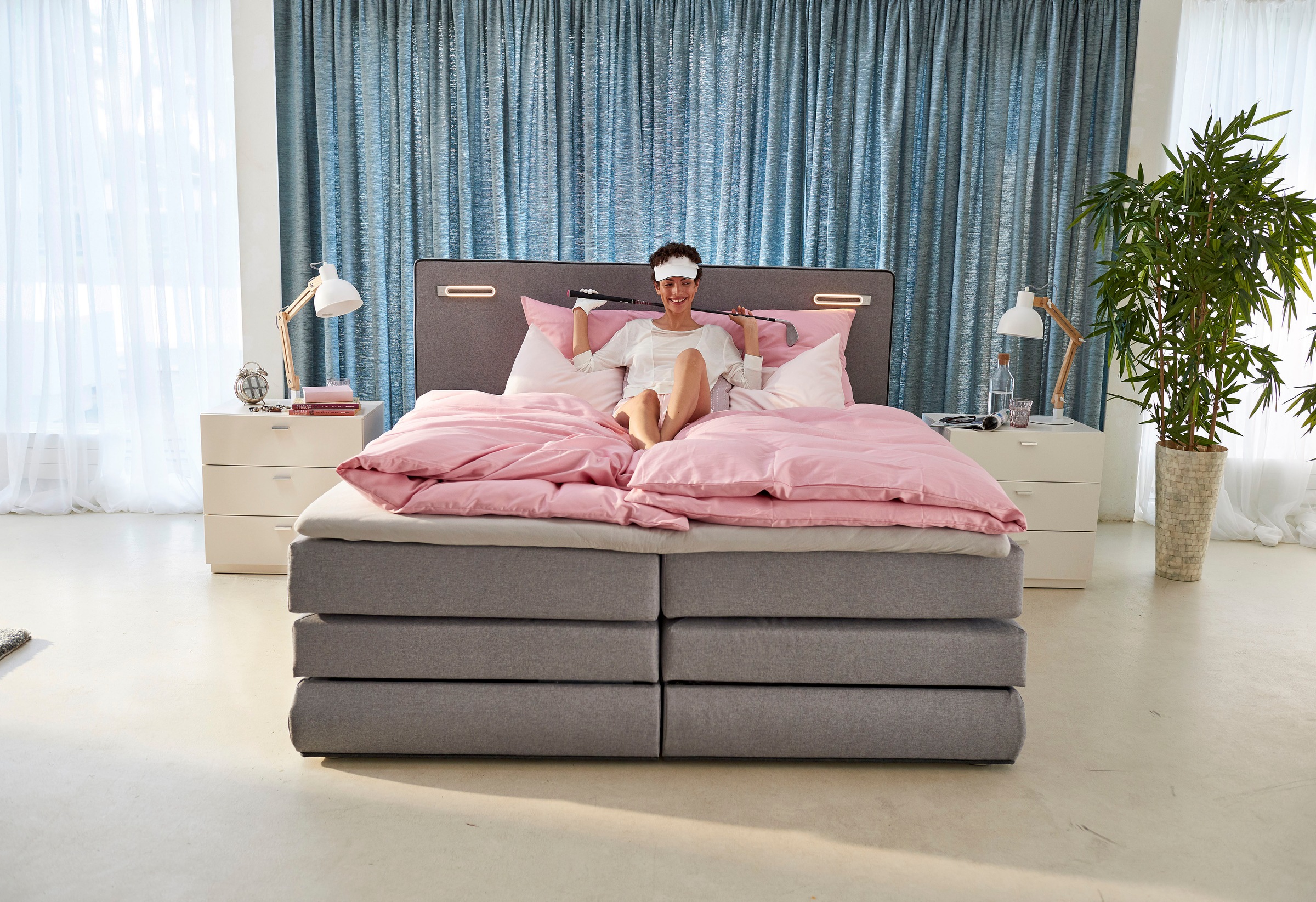 COLLECTION AB Boxspringbett »Ninoni mit Kaltschaummatratze«, inkl. Bettkasten, Topper und wahlweise mit LED-Beleuchtung