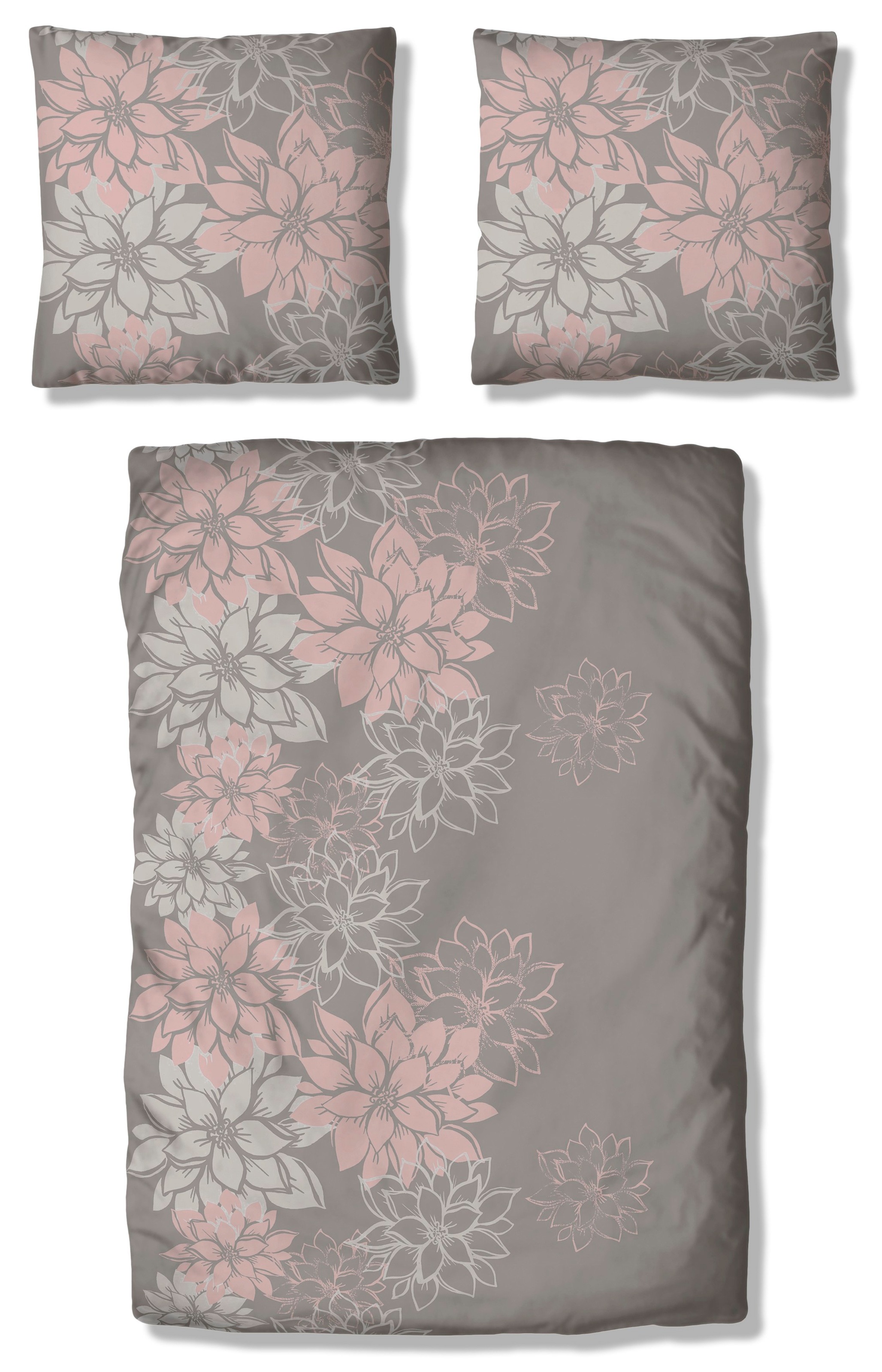 Home affaire Bettwäsche »Susan Blumen Design«, in Linon und Biber (Flanell) günstig online kaufen