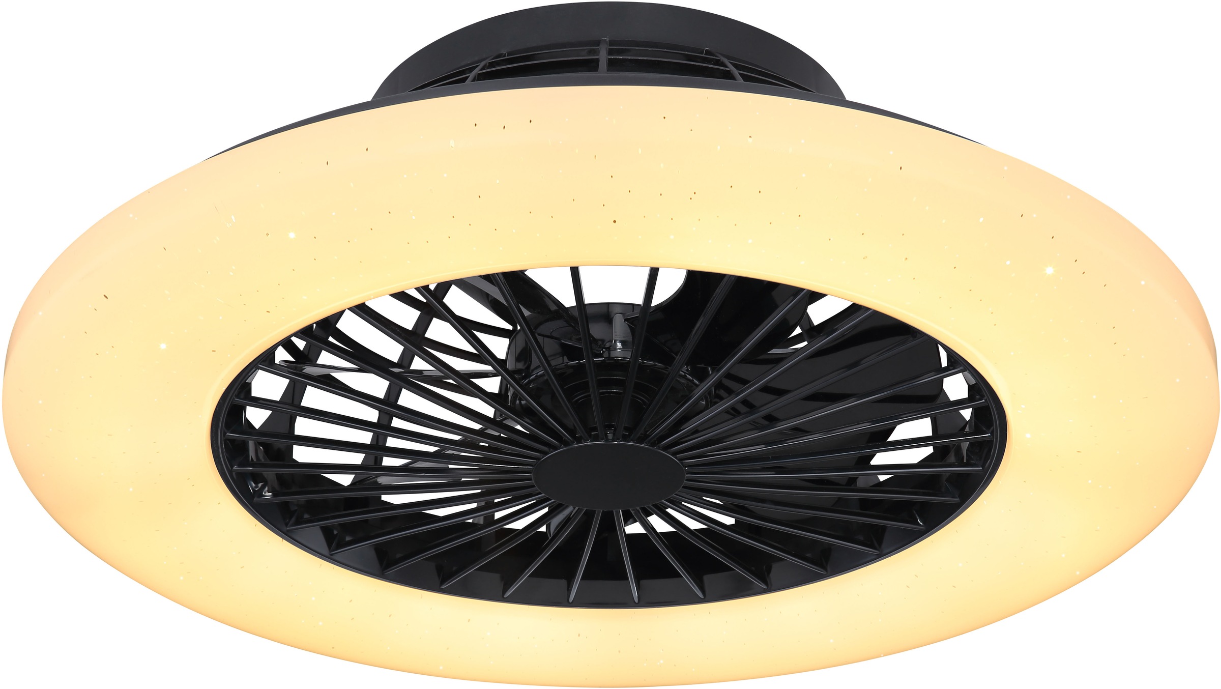 GLOBO LIGHTING Deckenleuchte »TRAVO«, Leuchtmittel LED-Modul | LED fest integriert, Ventilator/ Küche / Wohnbereich / Schlafzimmer /schwarz / Flügel innen