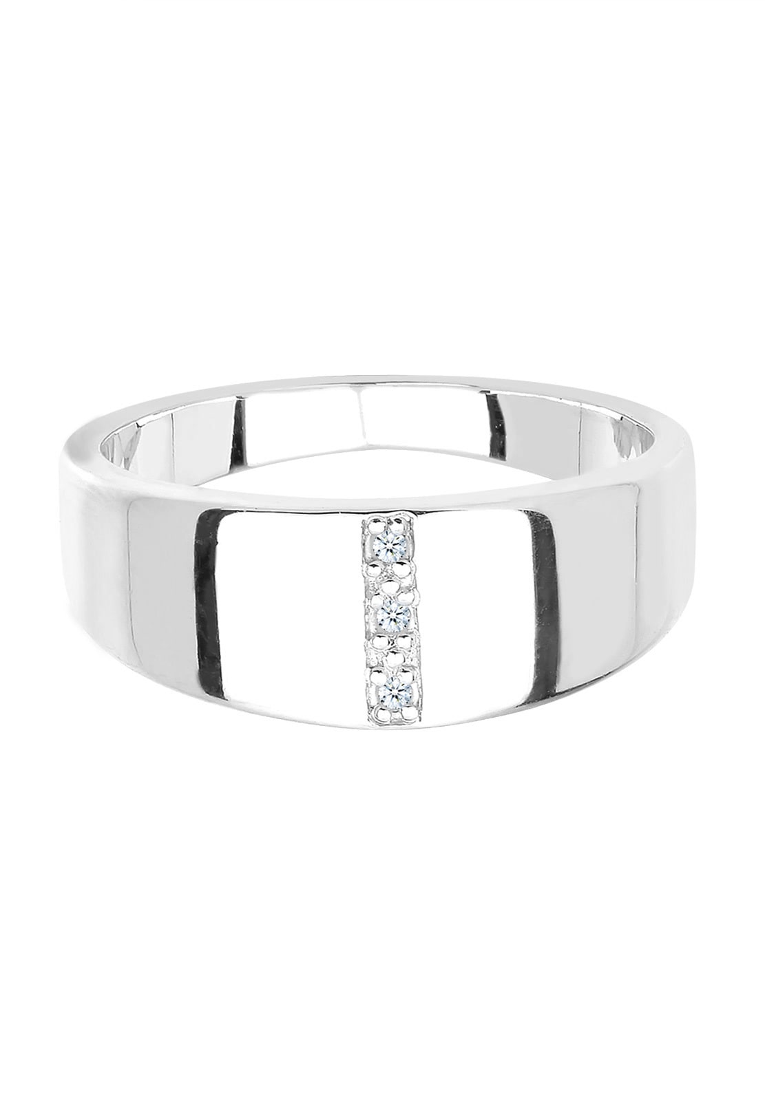 Elli DIAMONDS Verlobungsring »Basic Bandring Diamant (0.015 ct.) 925 Silber«