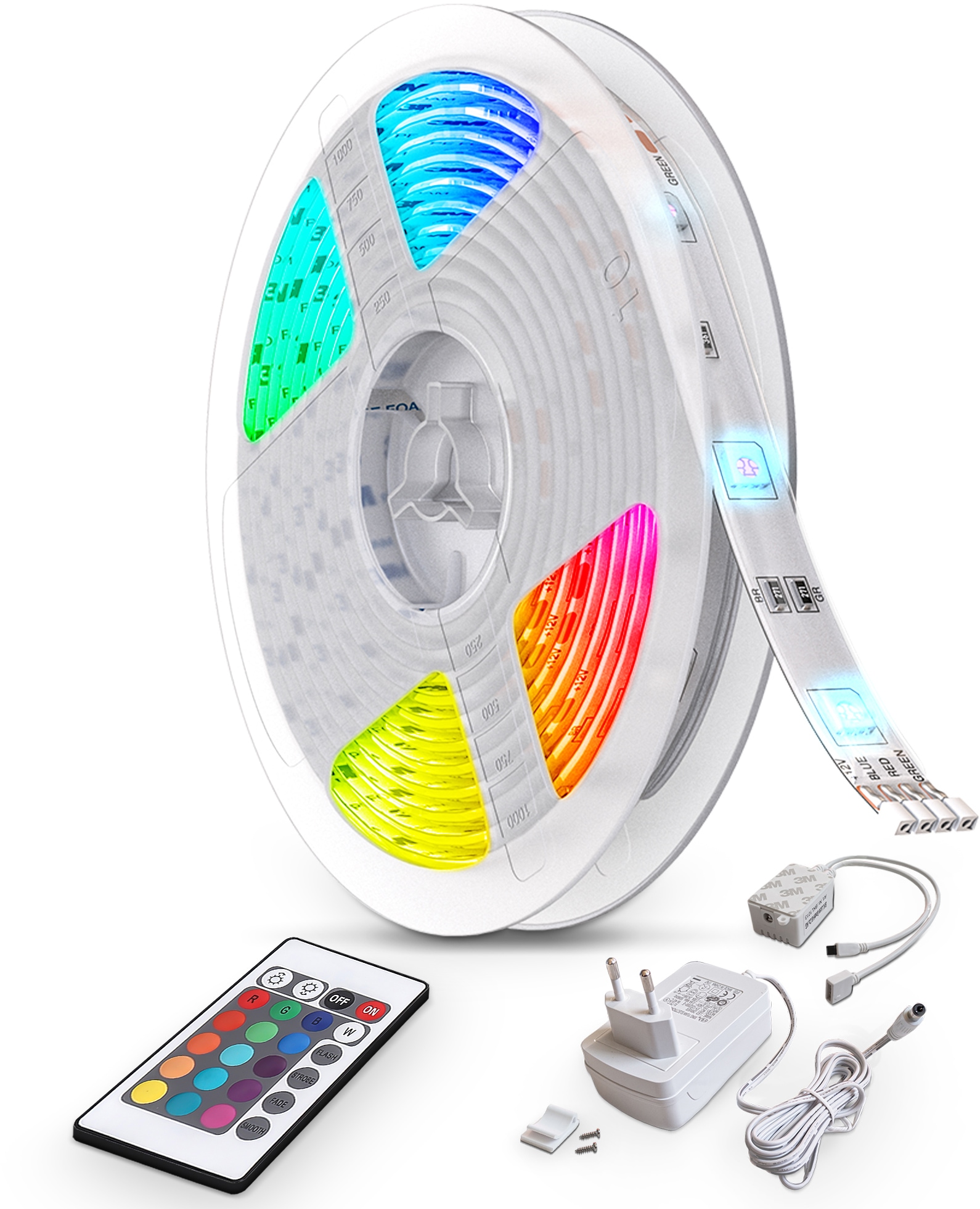 LED Stripe, RGB-LED Band 10 Meter , inkl. 300 x RGB-LED je 0,08 Watt. Inkl....
