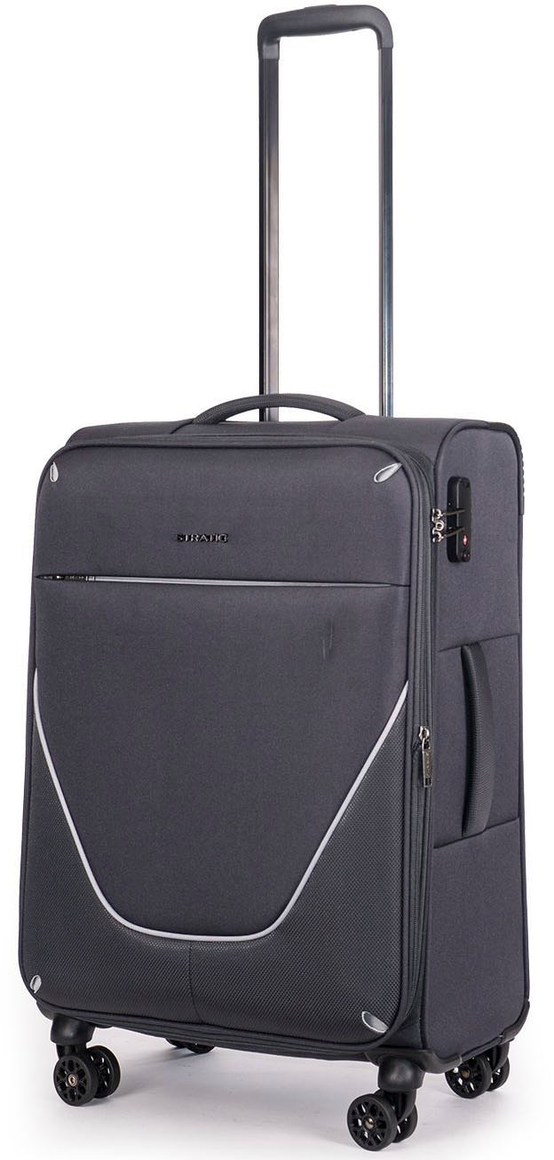 Stratic Weichgepäck-Trolley »Strong M, anthracite«, 4 Rollen, Reisekoffer großer Koffer Aufgabegepäck TSA-Schloss