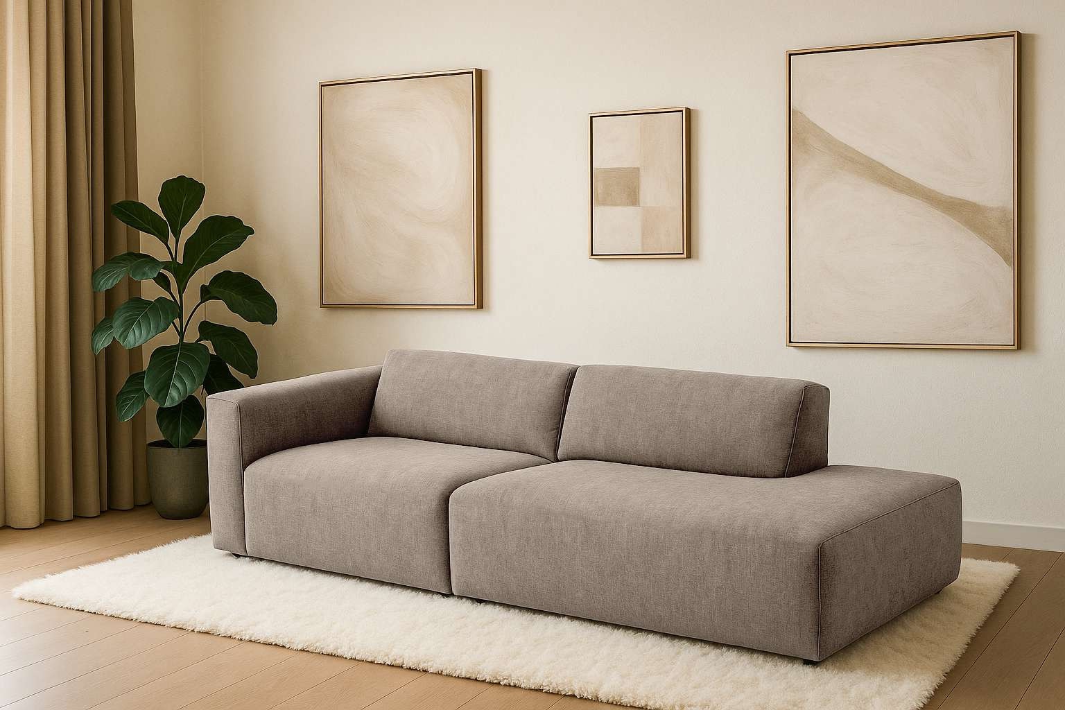 andas 2-Sitzer "Noord mit Kedernaht, Breite 227 cm", mit Kedernaht, Breite günstig online kaufen