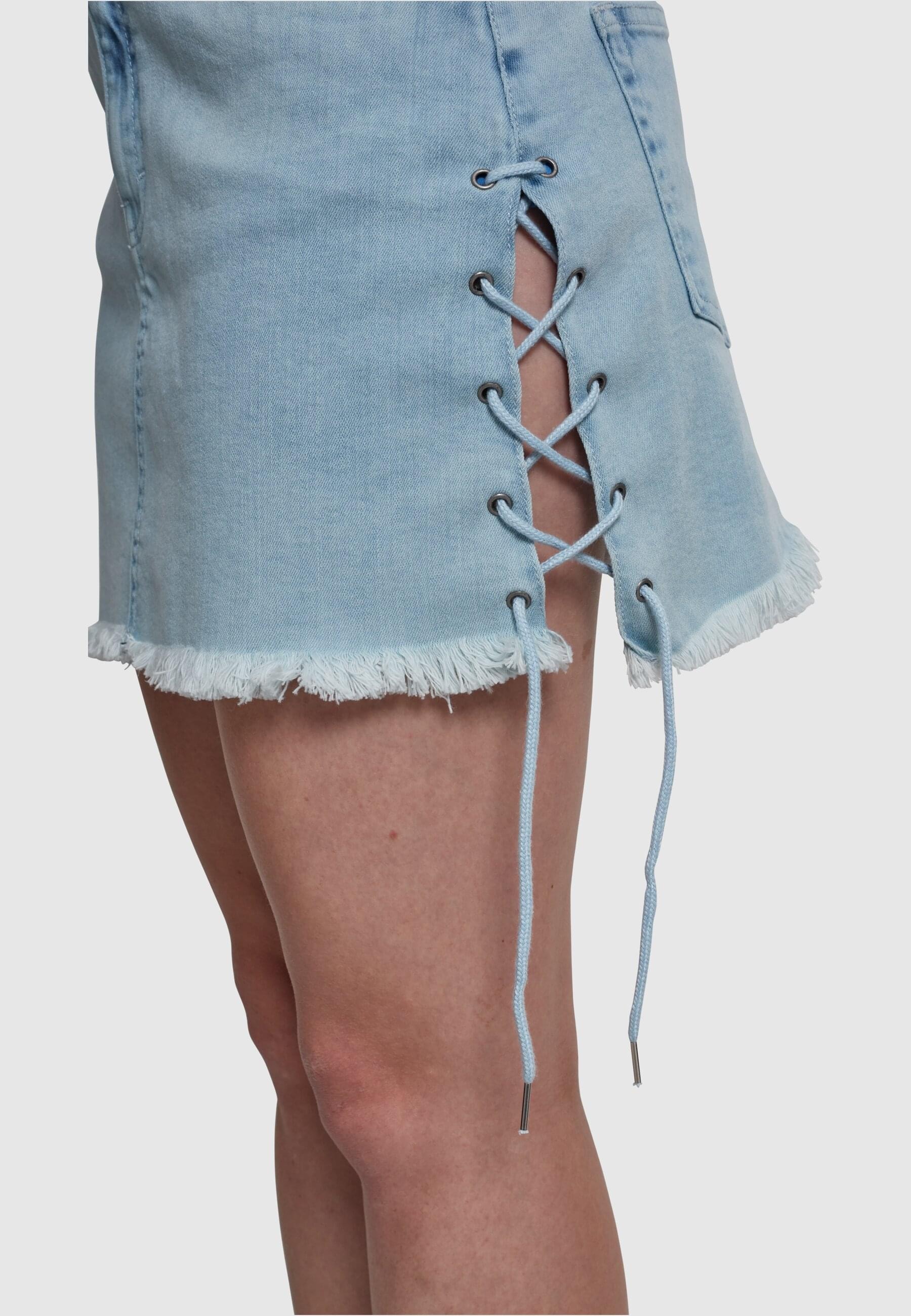 URBAN CLASSICS Jerseyrock »Urban Classics Damen Ladies Denim Lace Up Skirt« 1 Stk.