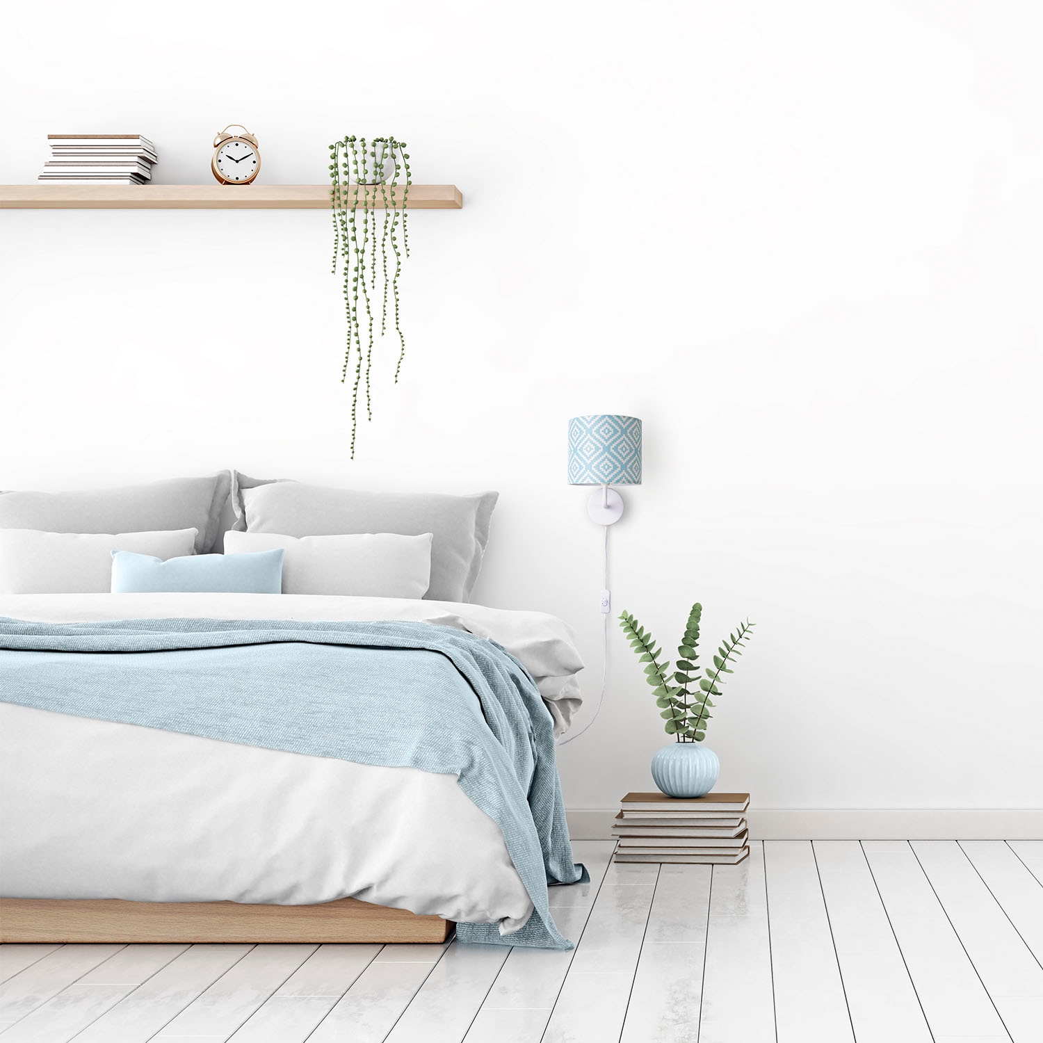 Paco Home Wandleuchte »Luca Stella«, Leuchtmittel E14 | ohne Leuchtmittel, Wandleuchte Vintage E14 Wohnzimmer Lampenschirm Retro Modern Textil