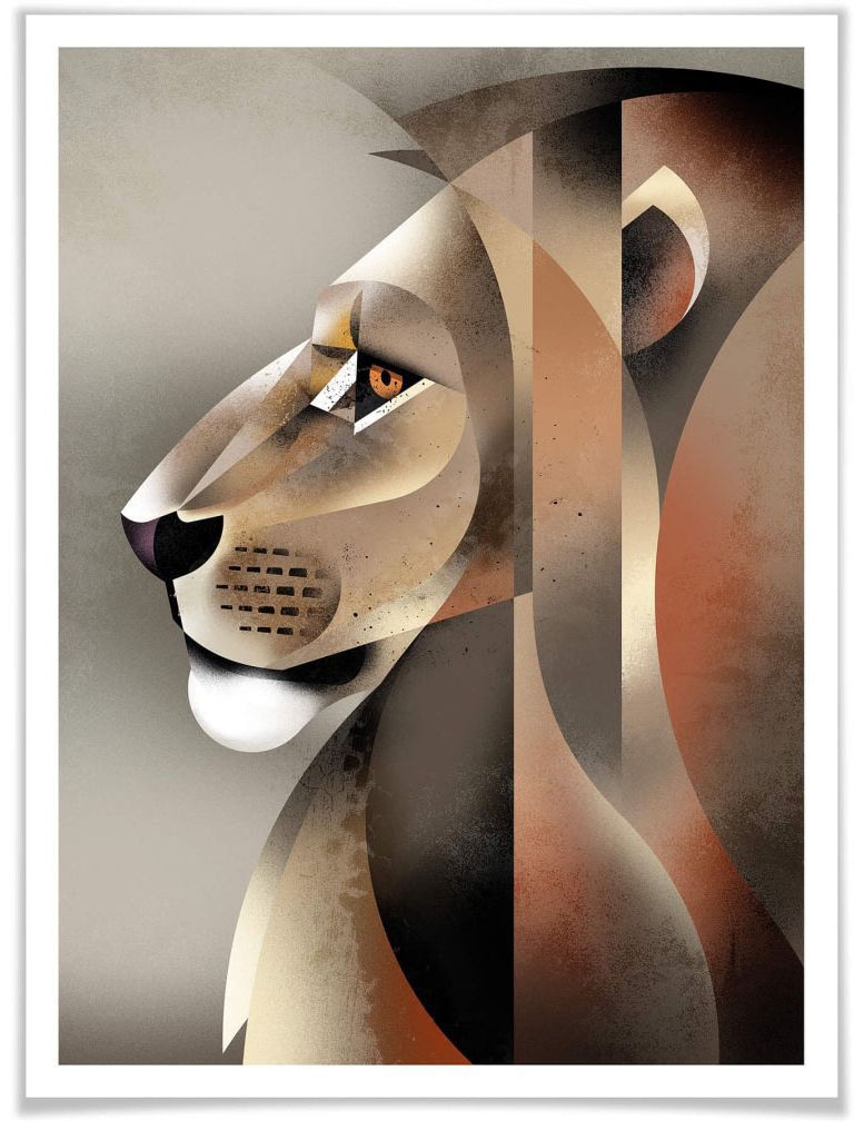 Wall-Art Poster »Lion«, Löwen, (1 St.), Poster ohne Bilderrahmen