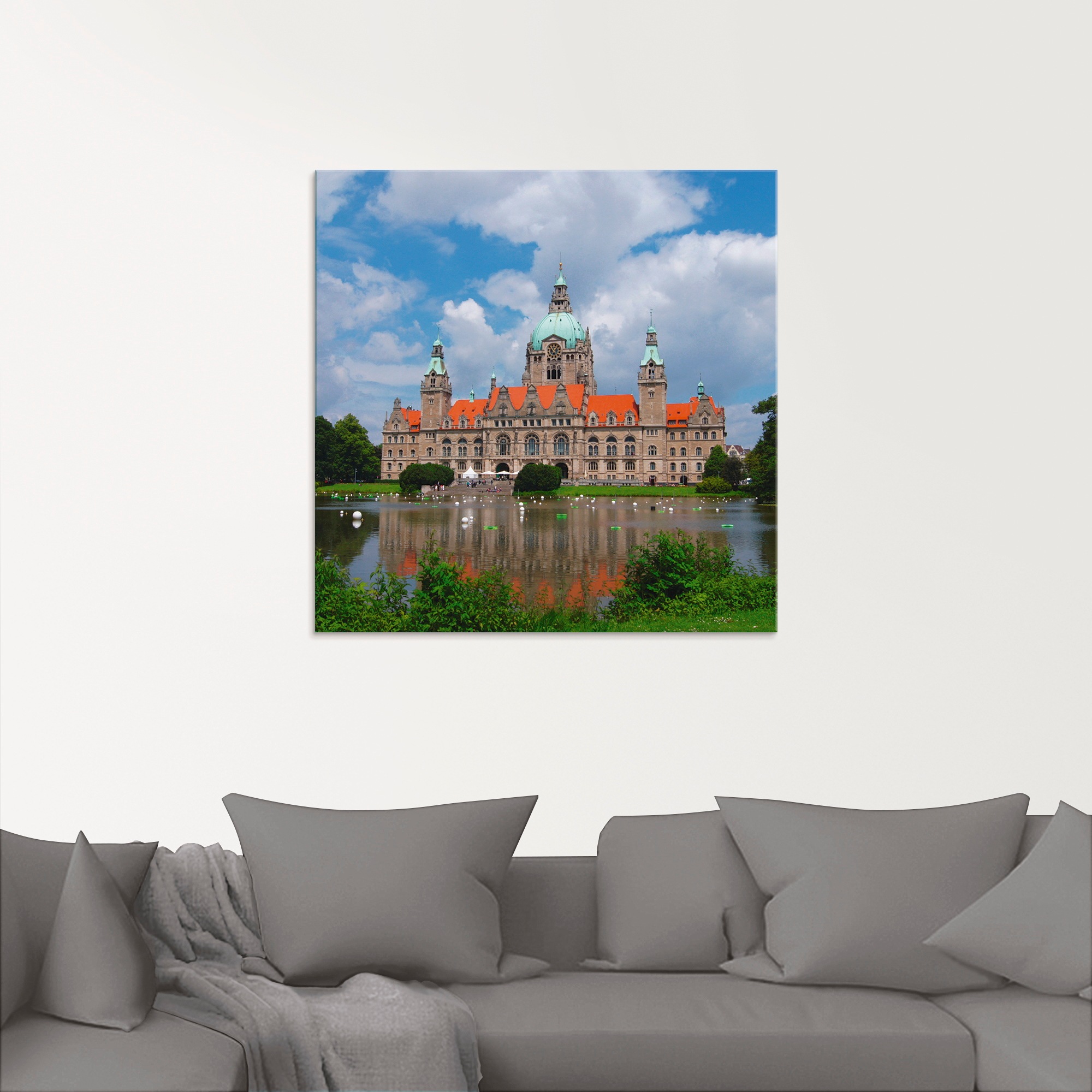 Artland Glasbild »Neues Rathaus Hannover«, Gebäude, (1 St.), in verschiedenen Größen