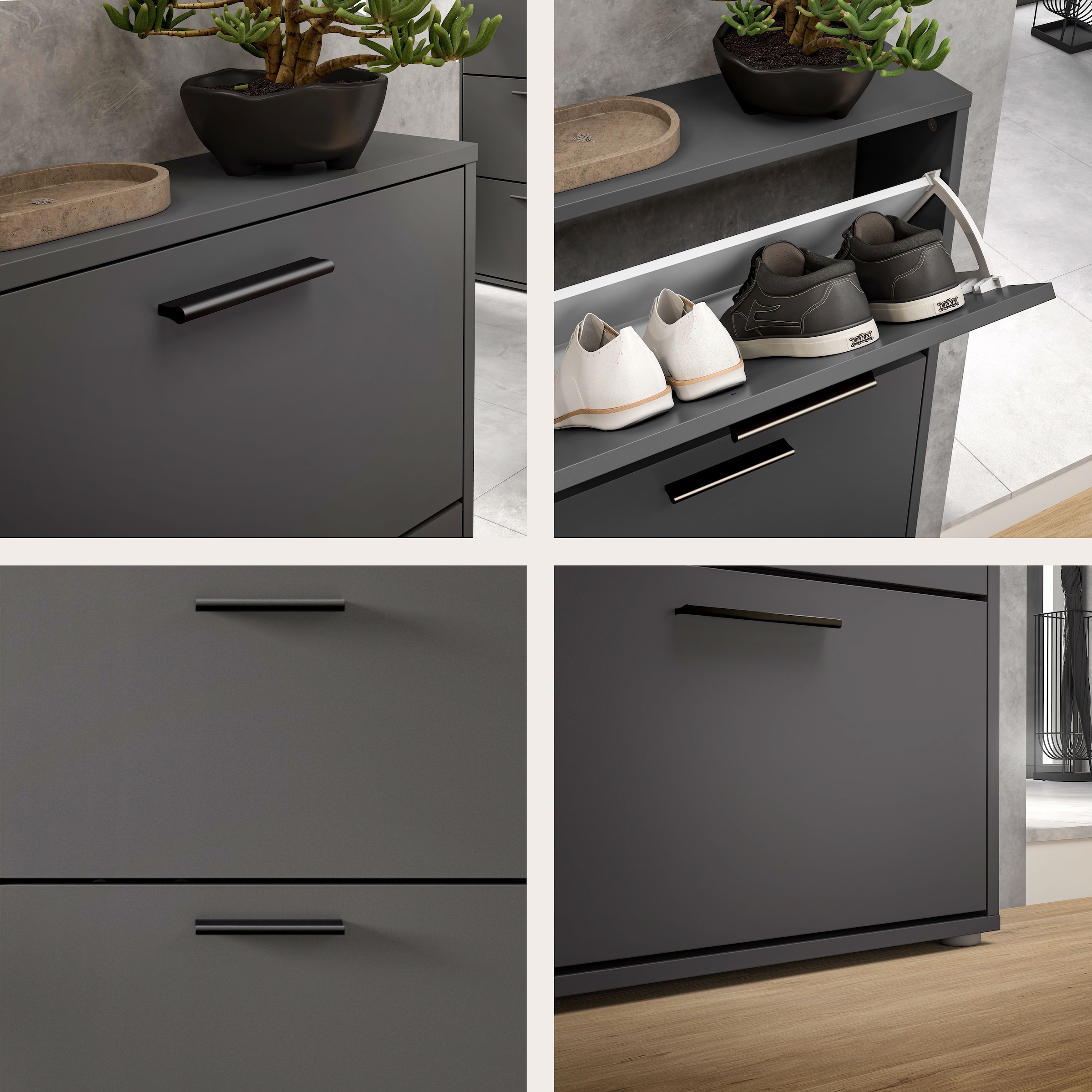 HBZ Schuhkommode »Sam Schuhkipper, Schuhschrank BxHxT 59x169x17 cm« 1 Stk. tlg. mit 5 Klappen