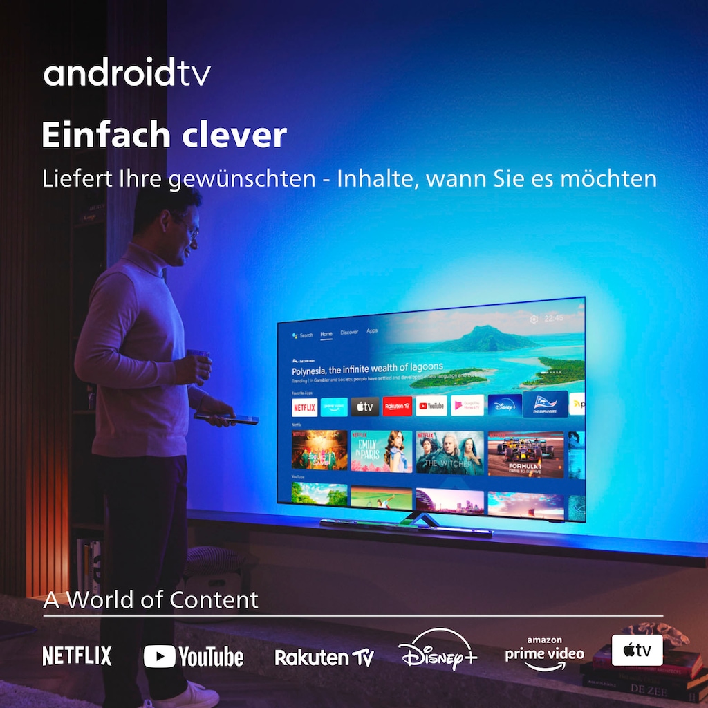 Philips OLED-Fernseher »55OLED807/12«, 139 cm/55 Zoll, 4K Ultra HD, Smart-TV-Android TV