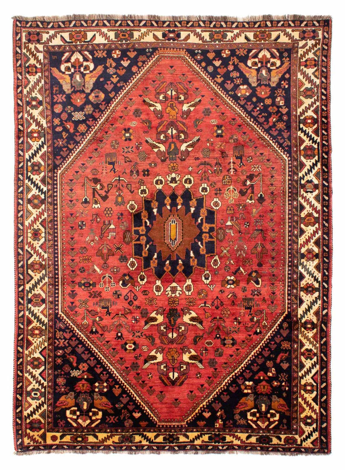 morgenland Wollteppich »Shiraz Medaillon Rosso chiaro 305 x 220 cm«, rechte günstig online kaufen