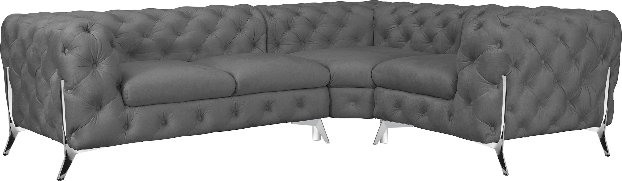 Home affaire Chesterfield-Sofa »Amaury L-Form« moderne Chersterfield-Optik, günstig online kaufen