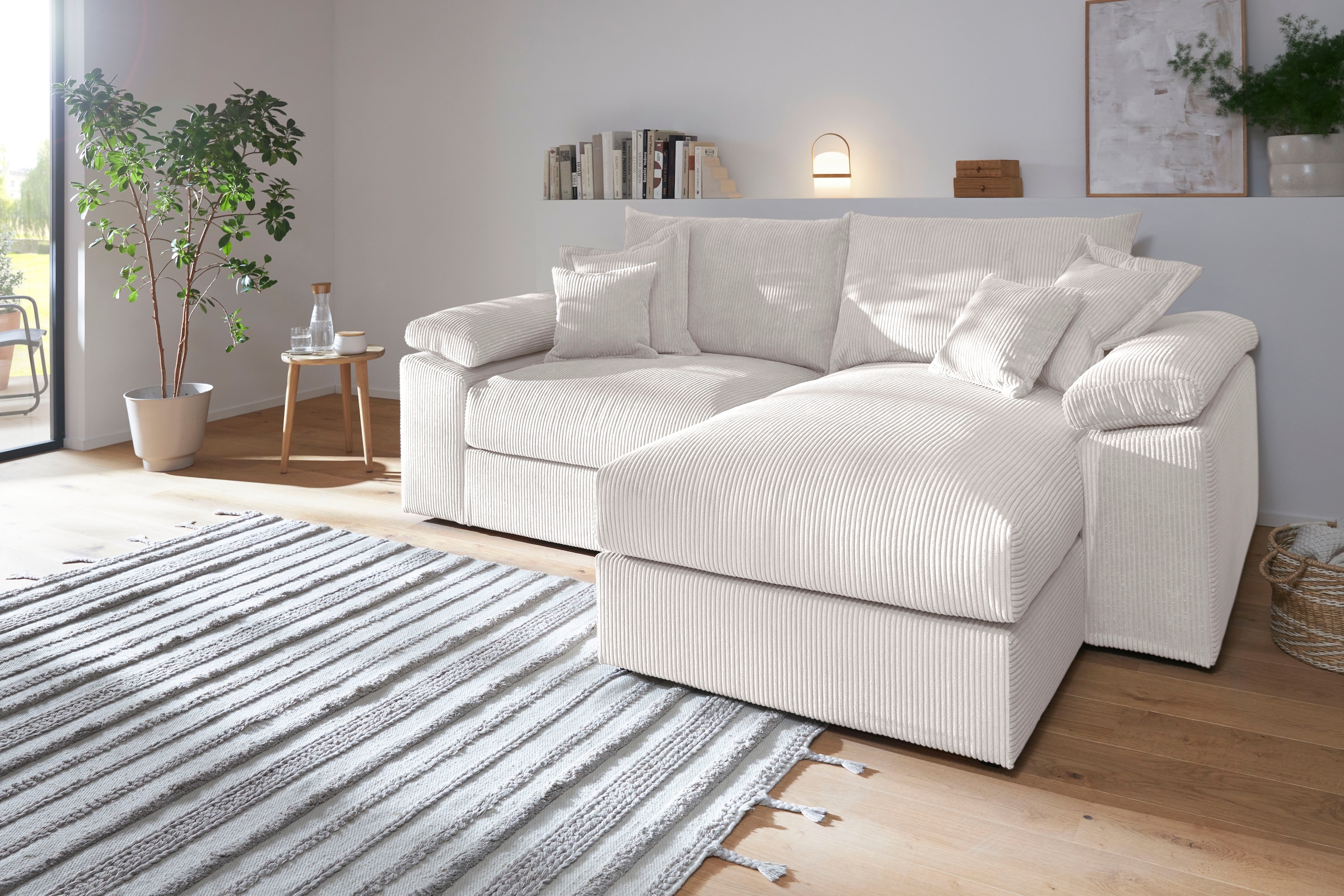 Home affaire Ecksofa »Soft&Cosy XL L-Form - Breite 246 cm«, Mega-Sofa, in Cord, Federkern-Polsterung