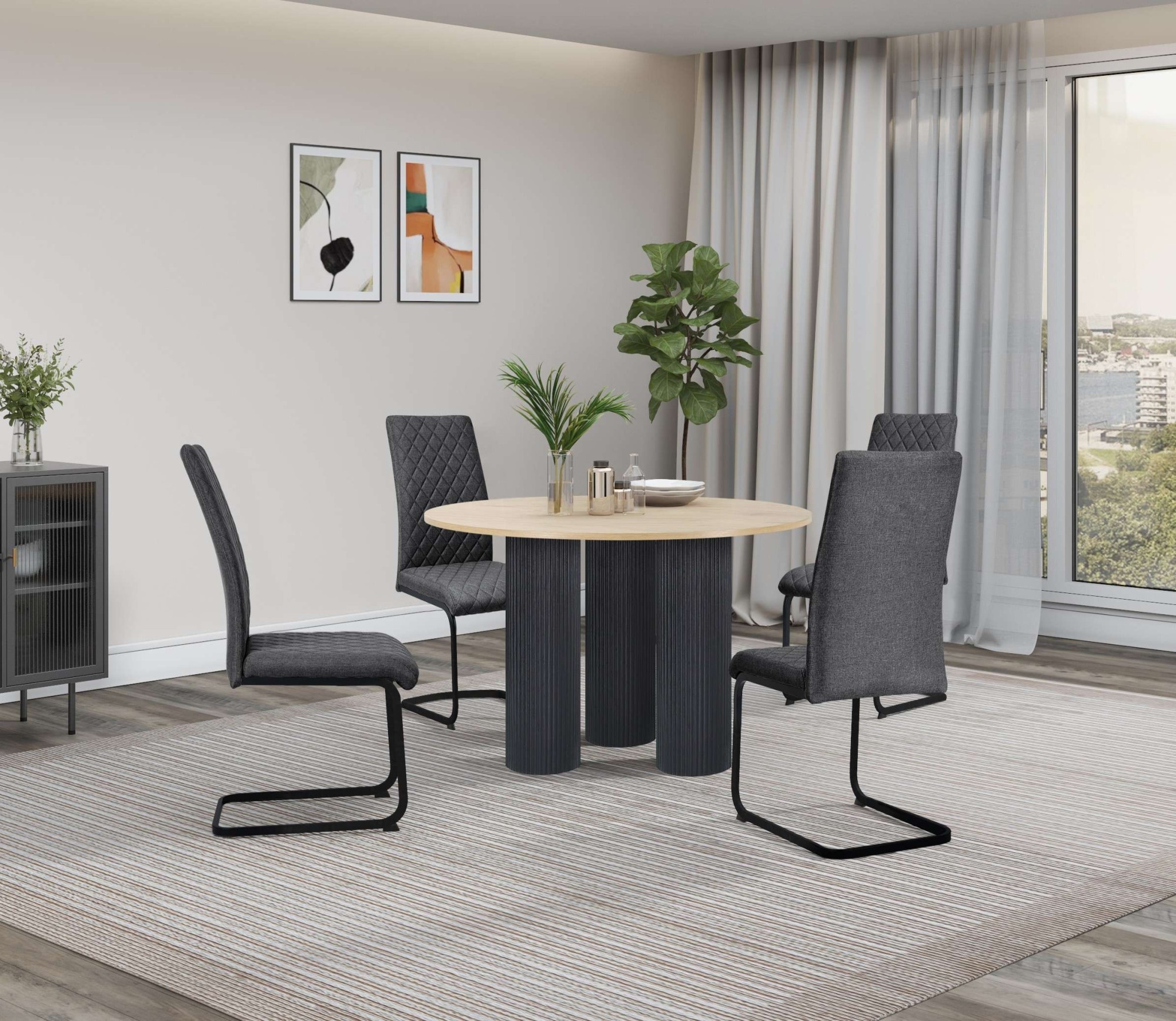 OTTO home Esszimmerstuhl »Valbourg« () Freischwinger, gepolsterte Rückenlehne und Sitzfläche, 2er Set