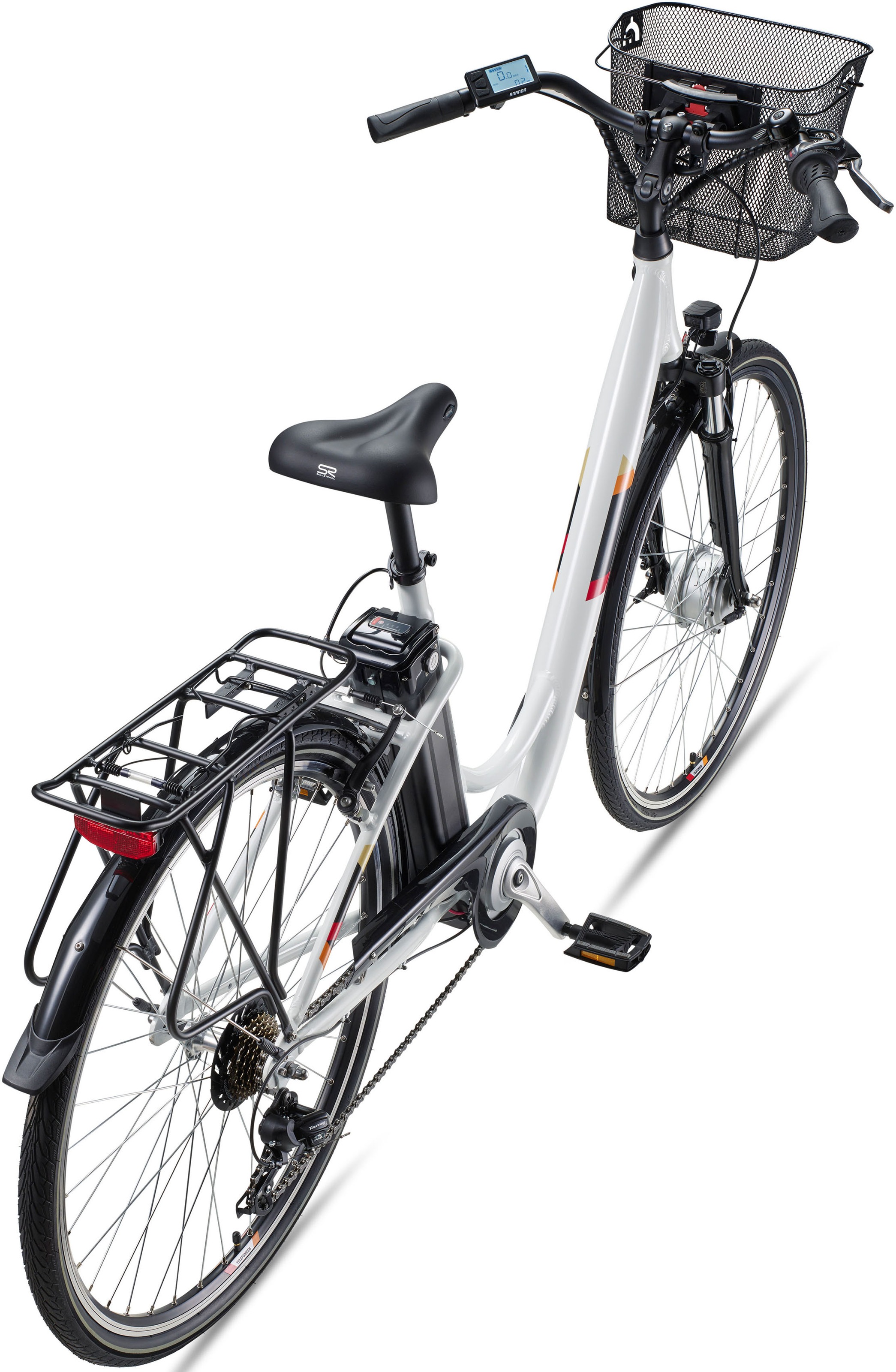 Telefunken E-Bike »Multitalent RC822«, 7 Gang, Shimano, Tourney, Frontmotor 250 W, (ca. 100 km Reichweite-2 V-Bremsen-Beleuchtung-Straßenzulassung), City Elektrofahrrad, Damen Herren, 28 Zoll, 36 V 374 Wh Akku, Pedelec