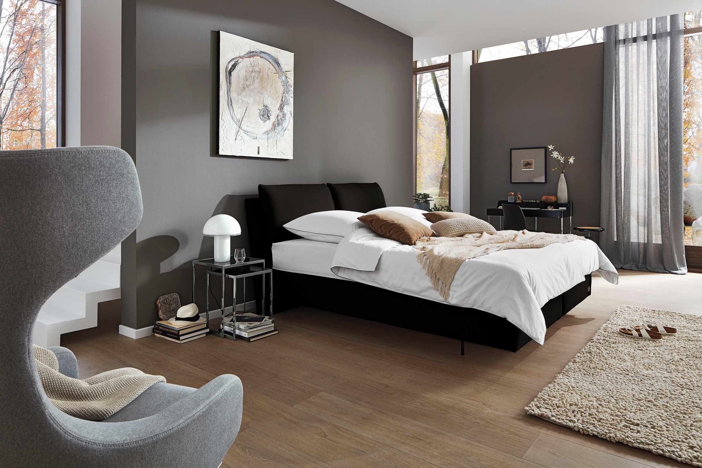 Birkenstock Boxspringbett »Linz«, mit Kopfteil in Kissenoptik