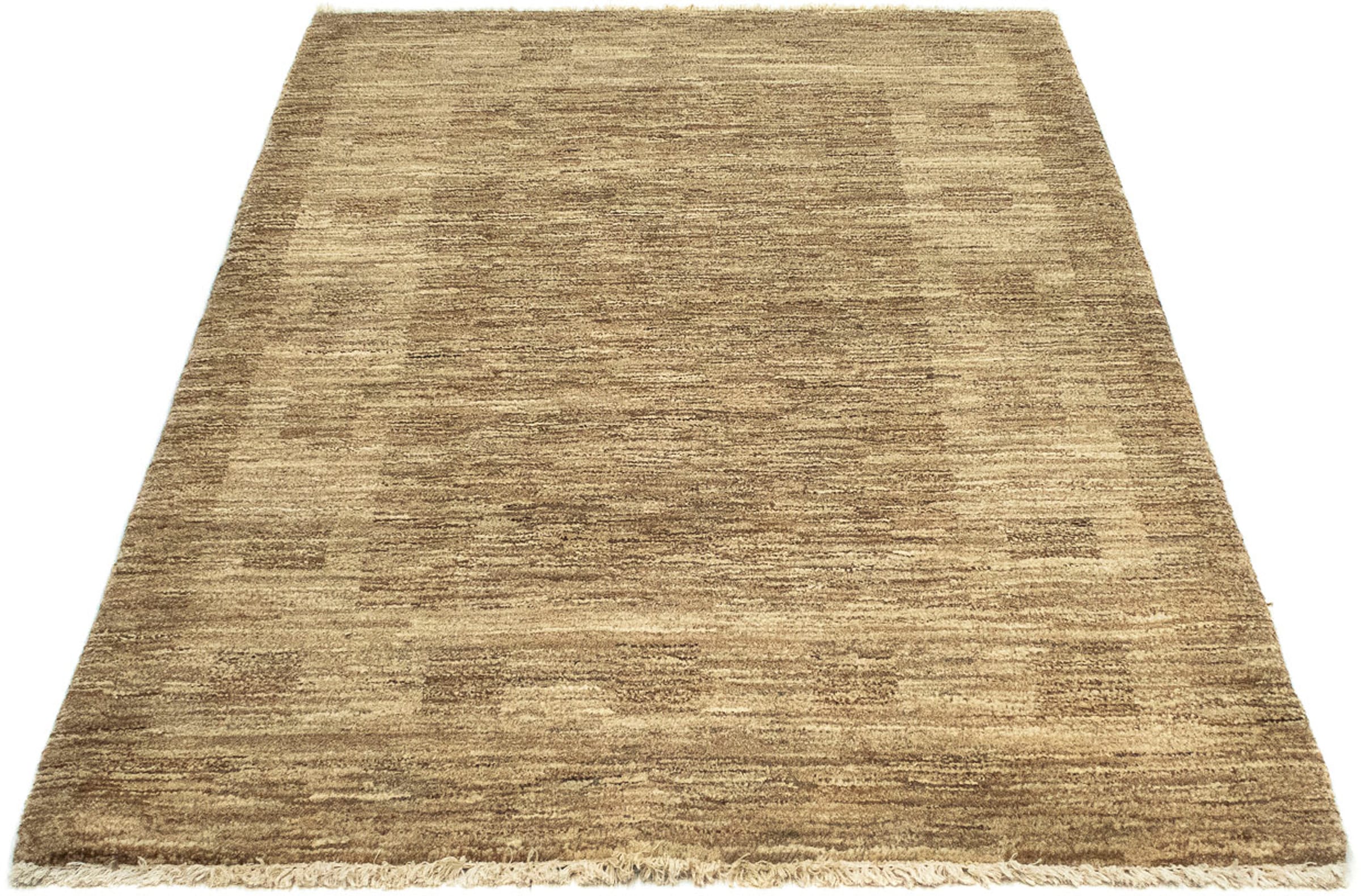 morgenland Wollteppich »Gabbeh - Indus - 147 x 97 cm - dunkelbeige«, rechte günstig online kaufen