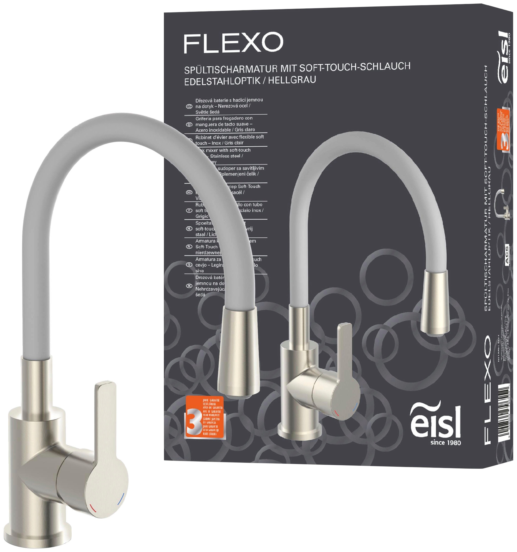 Spültischarmatur »Flexo«, energiesparender Cold-Start, wassersparender Eco-Click,360°...