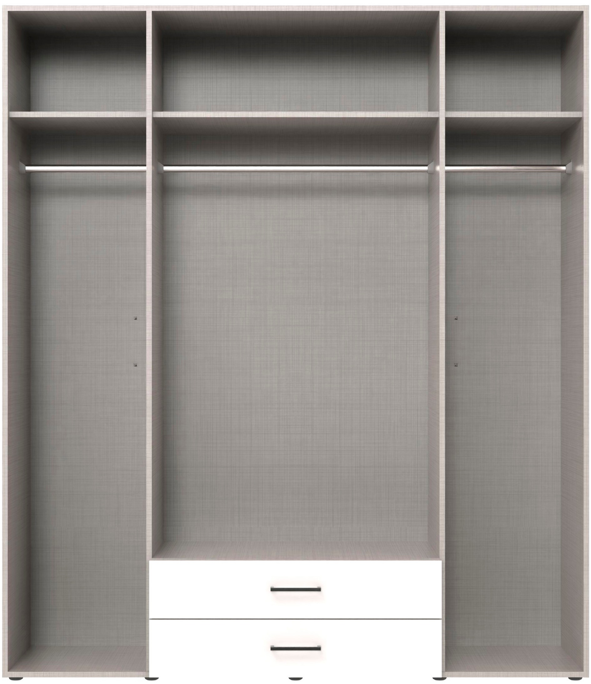 Wimex Kleiderschrank »Mugano, in vielen Breiten, 208 oder 236cm hoch, Made in Germany«, (mit langen oder kurzen Griffen aus Metall), wahlweise mit oder ohne Spiegel, mit Schubladen