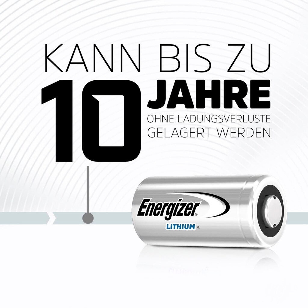 Energizer Batterie »2 Stk Lithium Photo 123«, 3 V, (2 St.), für Hightech Geräte, bis zu 10 Jahren Haltbarkeit bei Lagerung