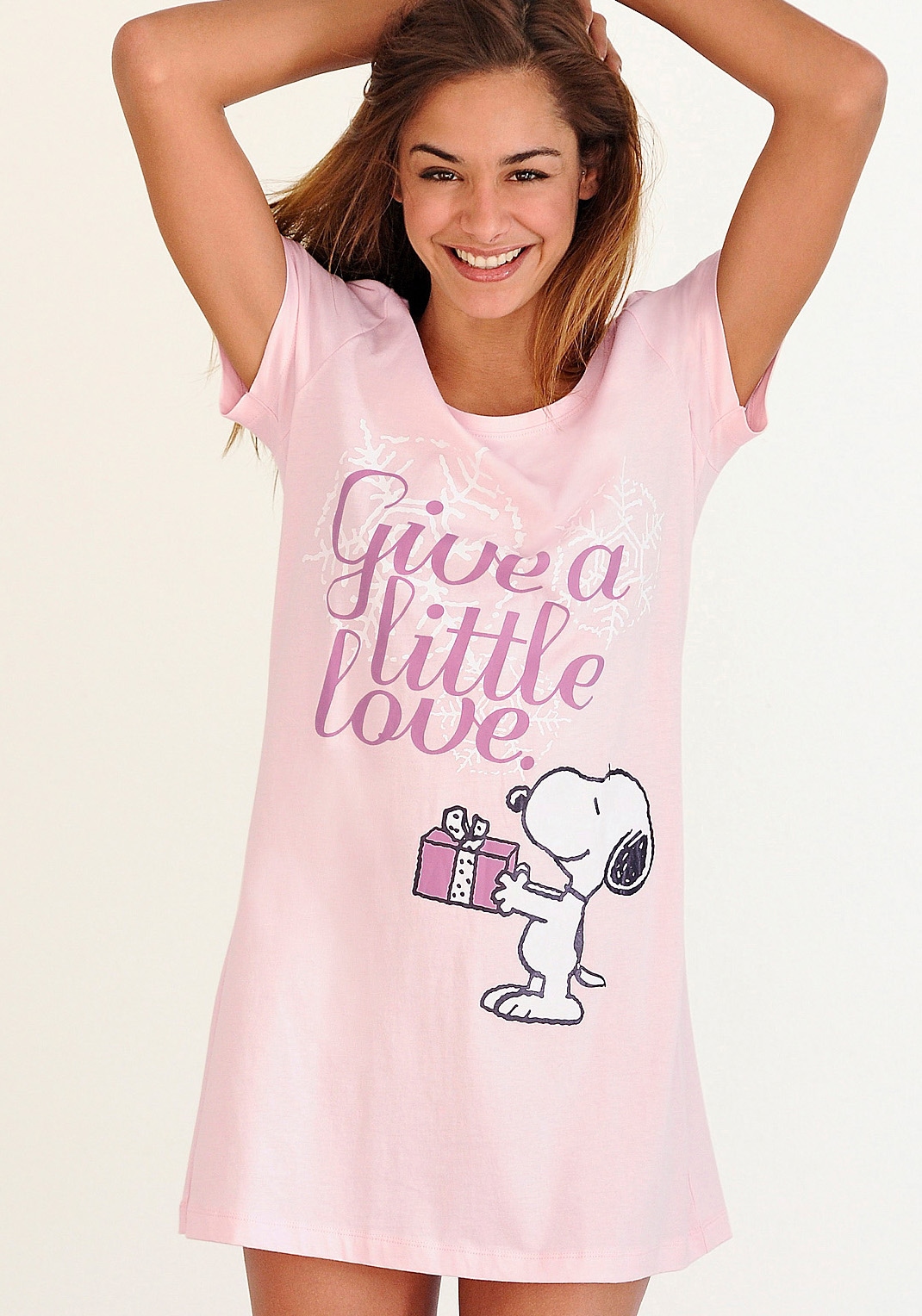 Peanuts Sleepshirt mit Snoopy-Print in Minilänge