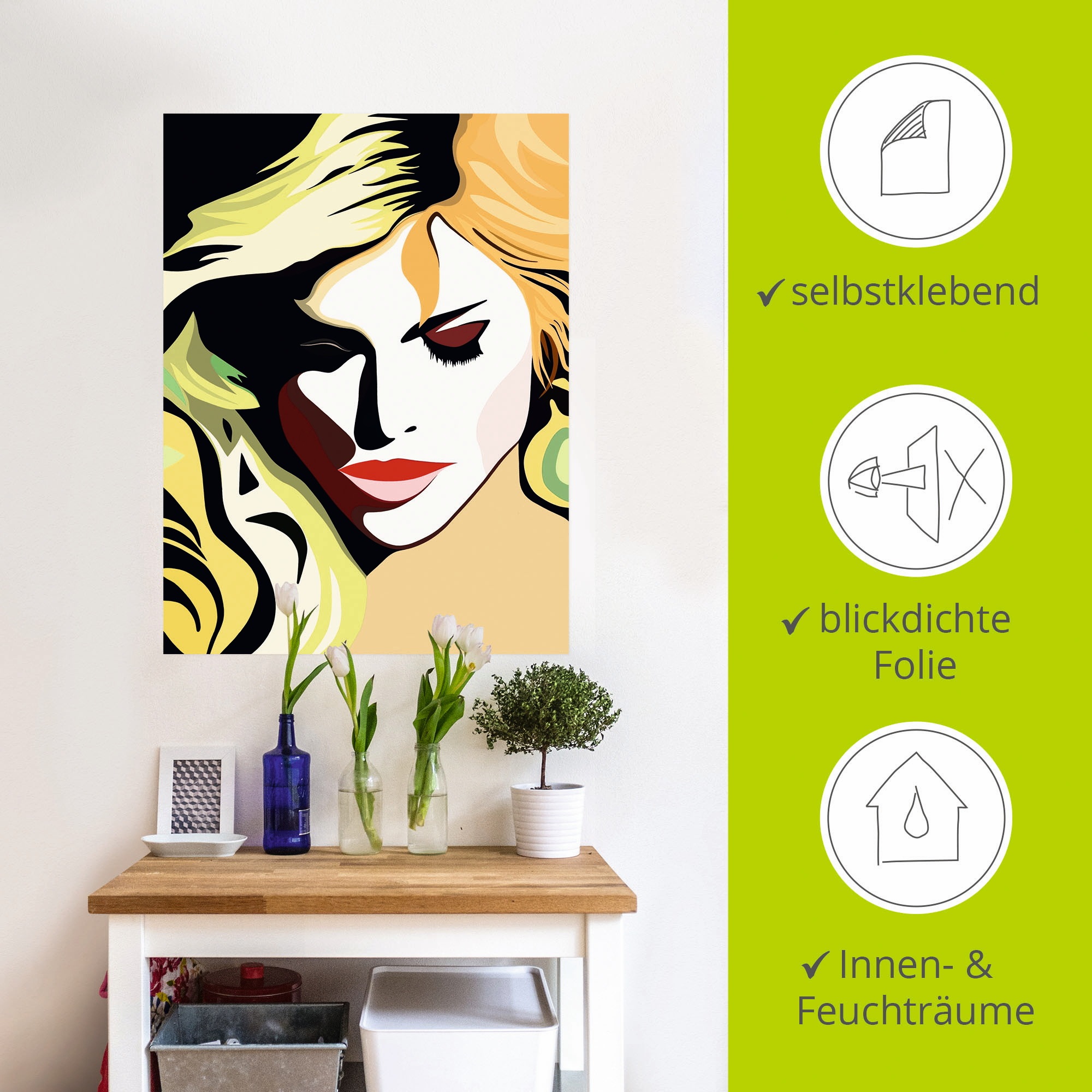 Artland Wandbild »Schöne Frau«, Frau, (1 St.), als Alubild, Outdoorbild, Leinwandbild, Wandaufkleber, versch. Größen
