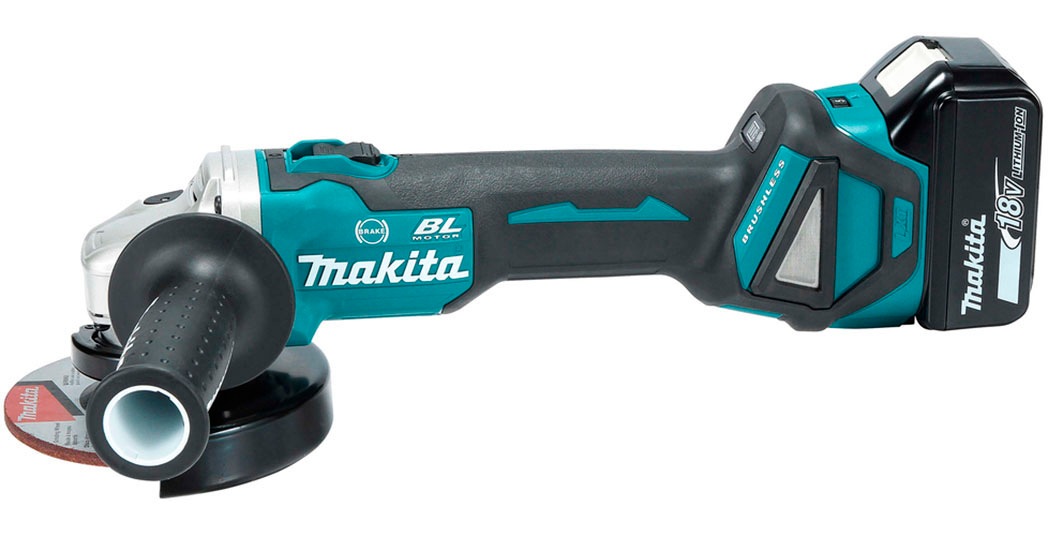 Makita Akku-Winkelschleifer »DGA513RTJ«, (Set), inkl. Akku, Ladegerät, Aufbewahrungskoffer und weiterem Zubehör