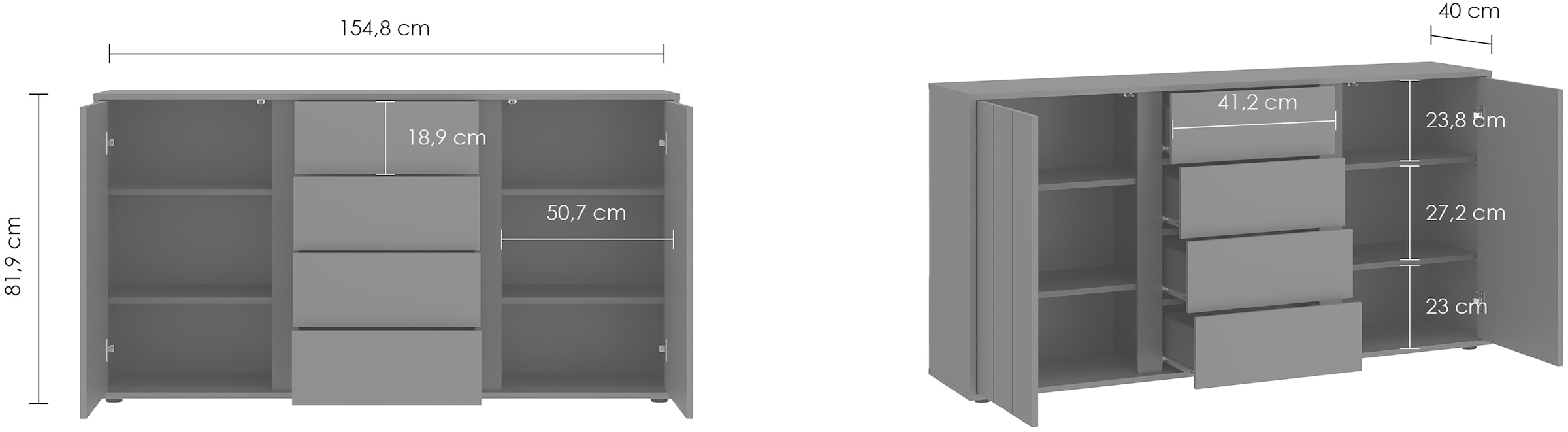 INOSIGN Sideboard »VEDDEL«, Breite ca.203