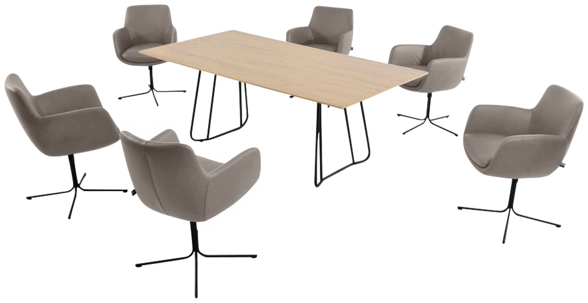 K+W Komfort & Wohnen Drehstuhl »Pego« () filigranem 4-Fuß-Gestell in schwar günstig online kaufen