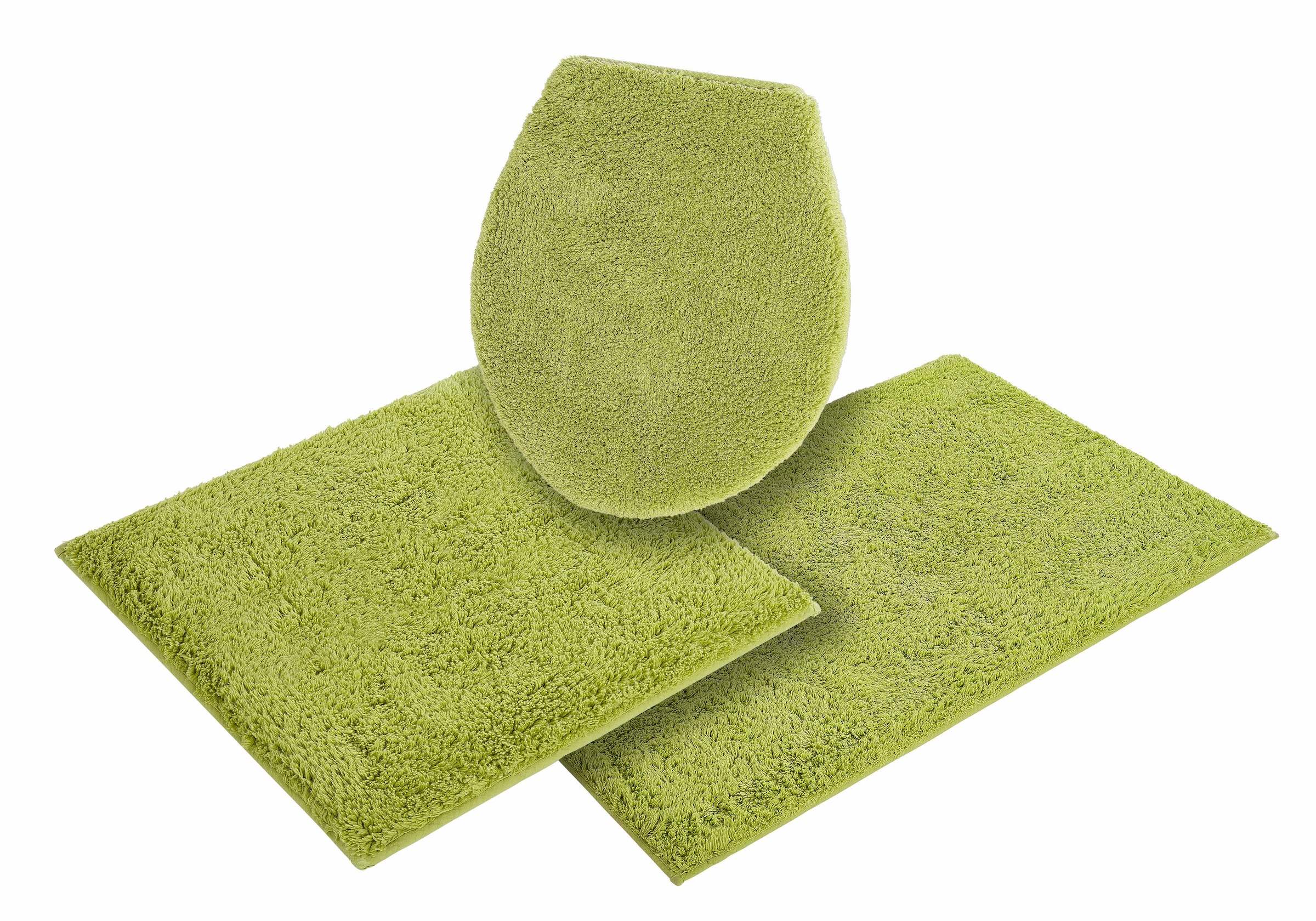 my home Badematte »Maren, Badvorleger, Badezimmer Teppich«, rutschhemmend beschichtet, fußbodenheizungsgeeignet, Bio-Baumwolle, Badteppich, Badematten auch als 3 teiliges Set
