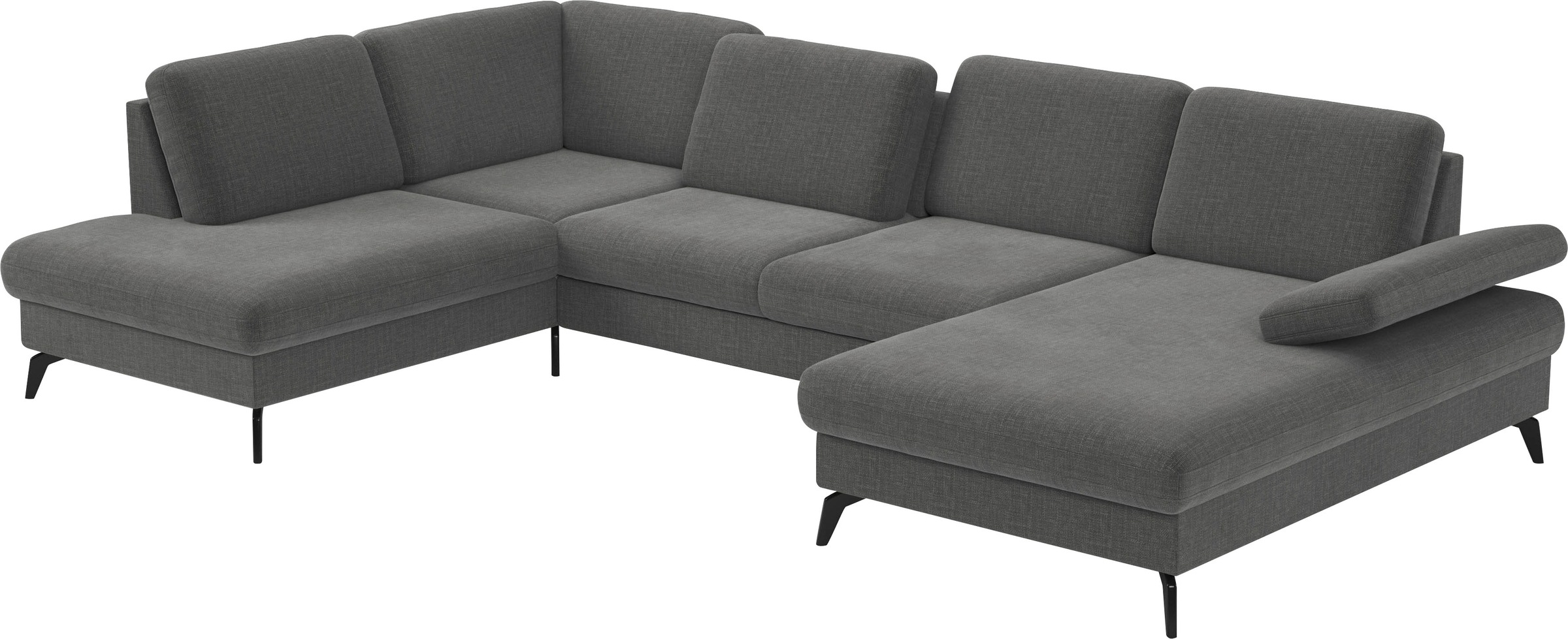 sit&more Wohnlandschaft »Morris U-Form, inkl. Sitztiefenverstellung«, wahlweise mit Armteilverstellung, Bettfunktion & Bettkasten