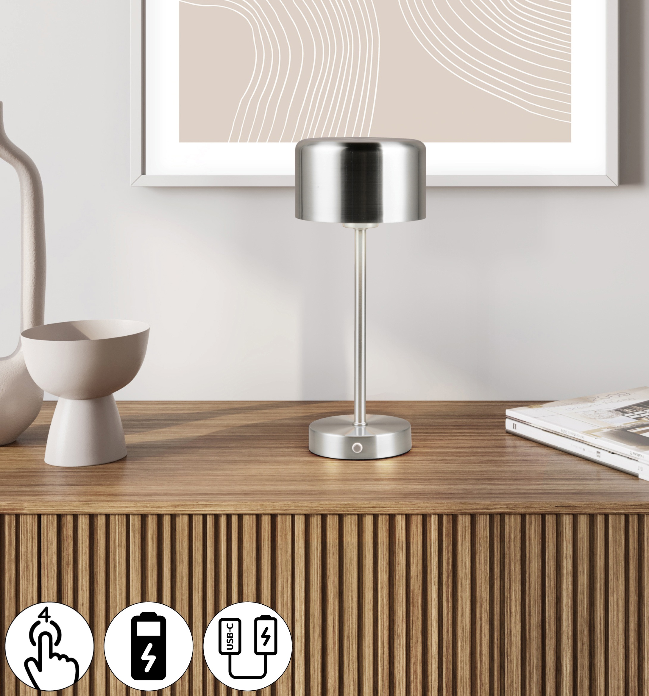 Leonique LED Tischleuchte »Kadira«, 1 flammig, Leuchtmittel LED-Board   LED günstig online kaufen