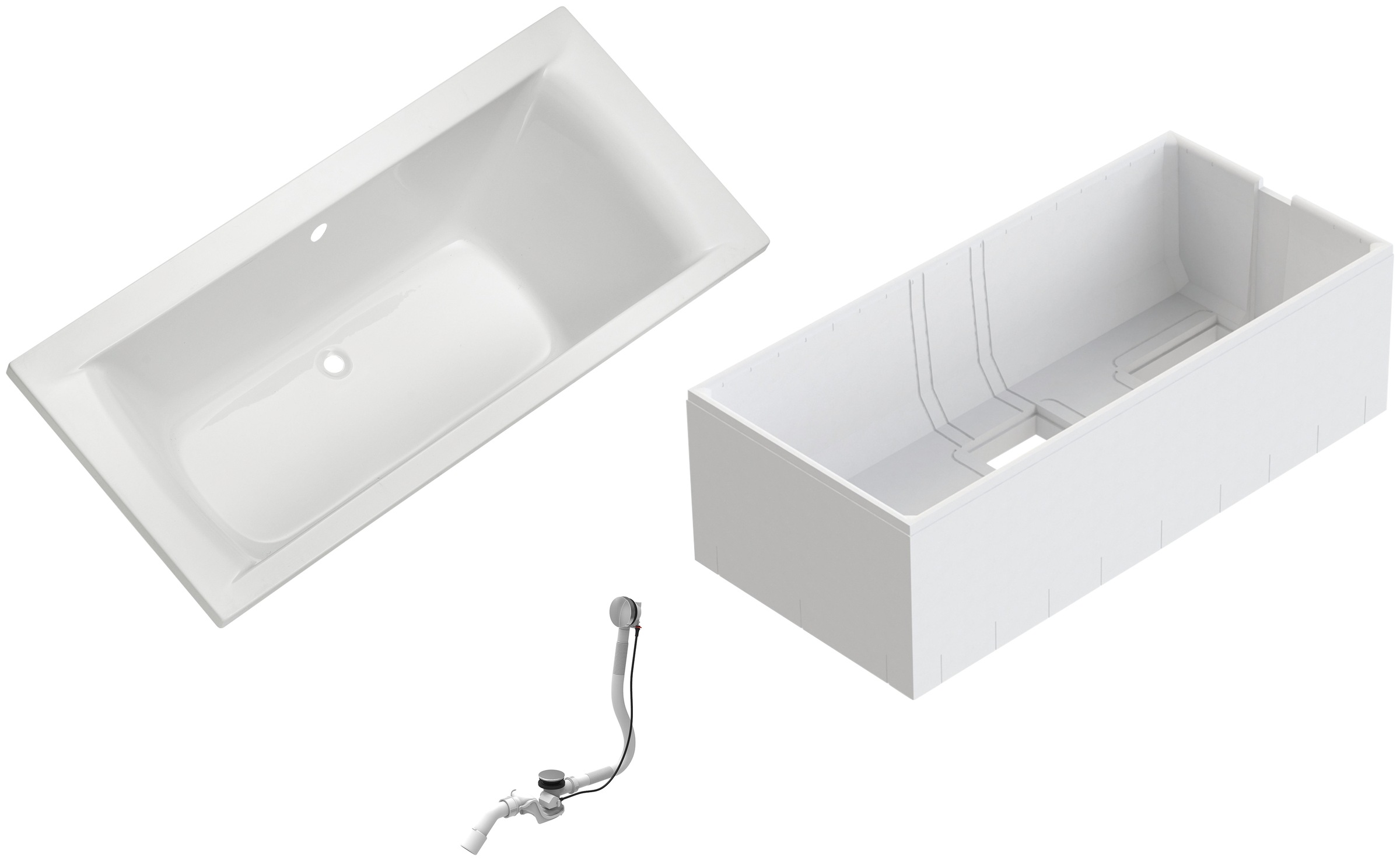 OTTOFOND Badewanne »Set Duobadewanne« Höhe 58 cm 1800/800 mm, Duobadewanne günstig online kaufen