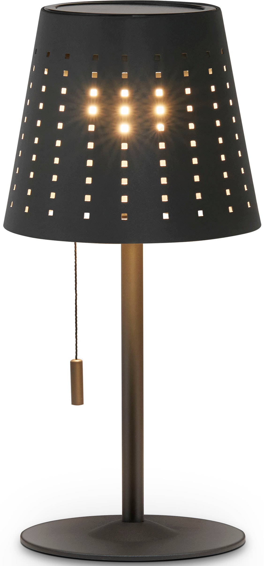 Paco Home Tischleuchte »LARA«, Outdoor LED Akku Metall Aufladbar Zugschalter Kabellos