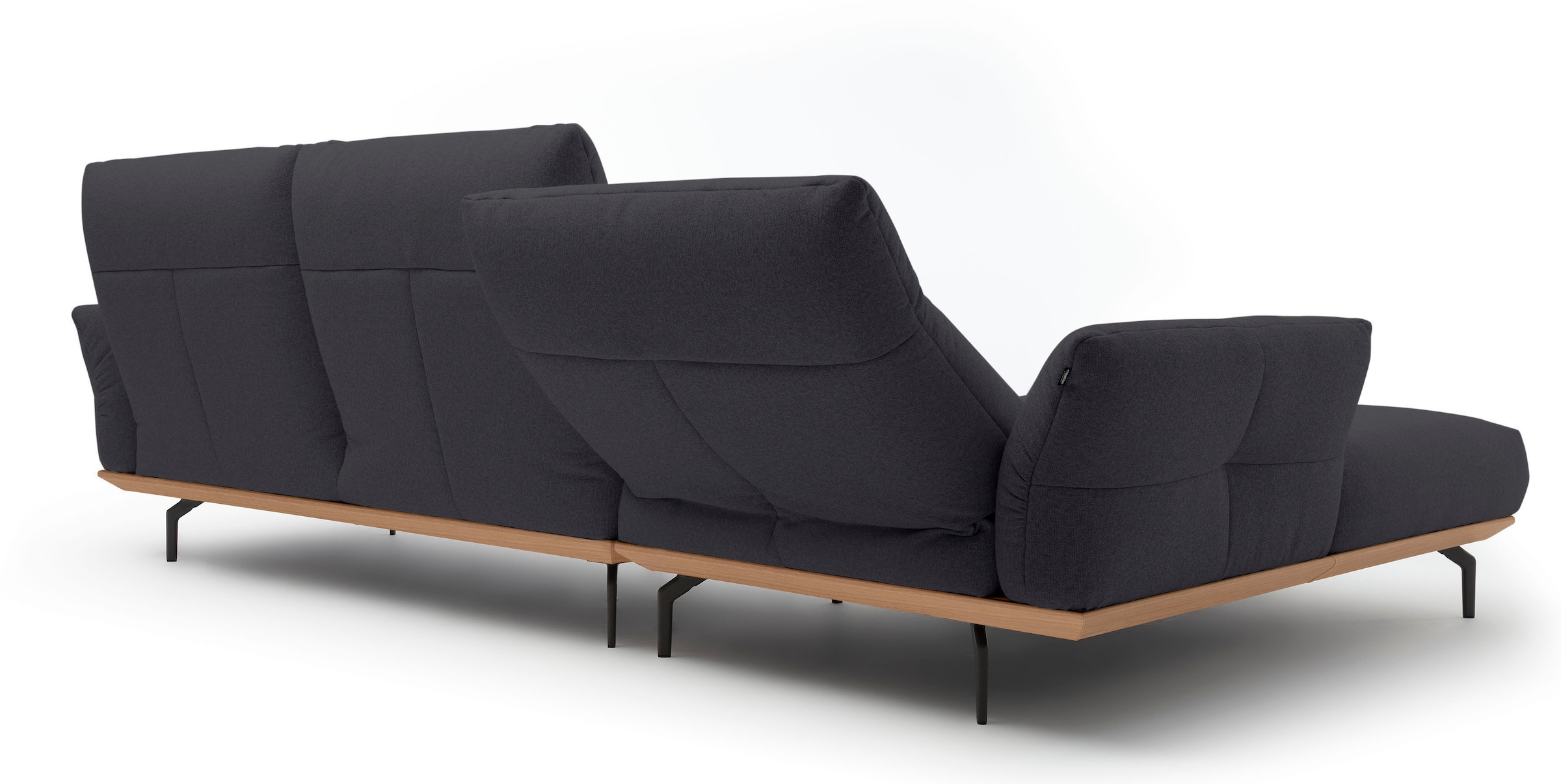 Creation BY ROLF BENZ Ecksofa »CR.460«, Sockel in Eiche, Winkelfüße in Umbragrau, Breite 318 cm