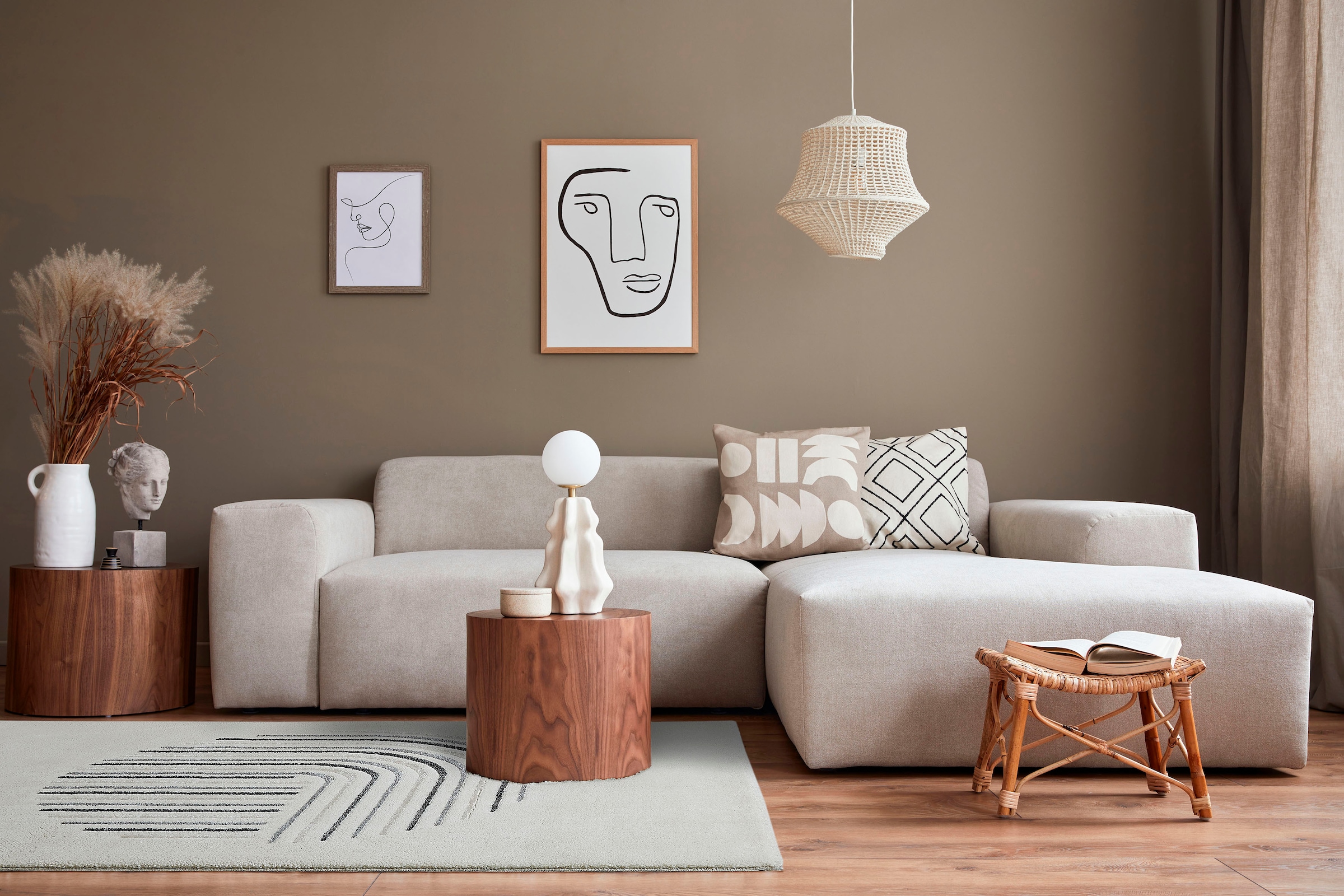 LUXOR living Teppich »Edmonton«, rechteckig, 22 mm Höhe, modernes Design, Motiv Kreis, Hoch-Tief-Effekt, weicher Flor