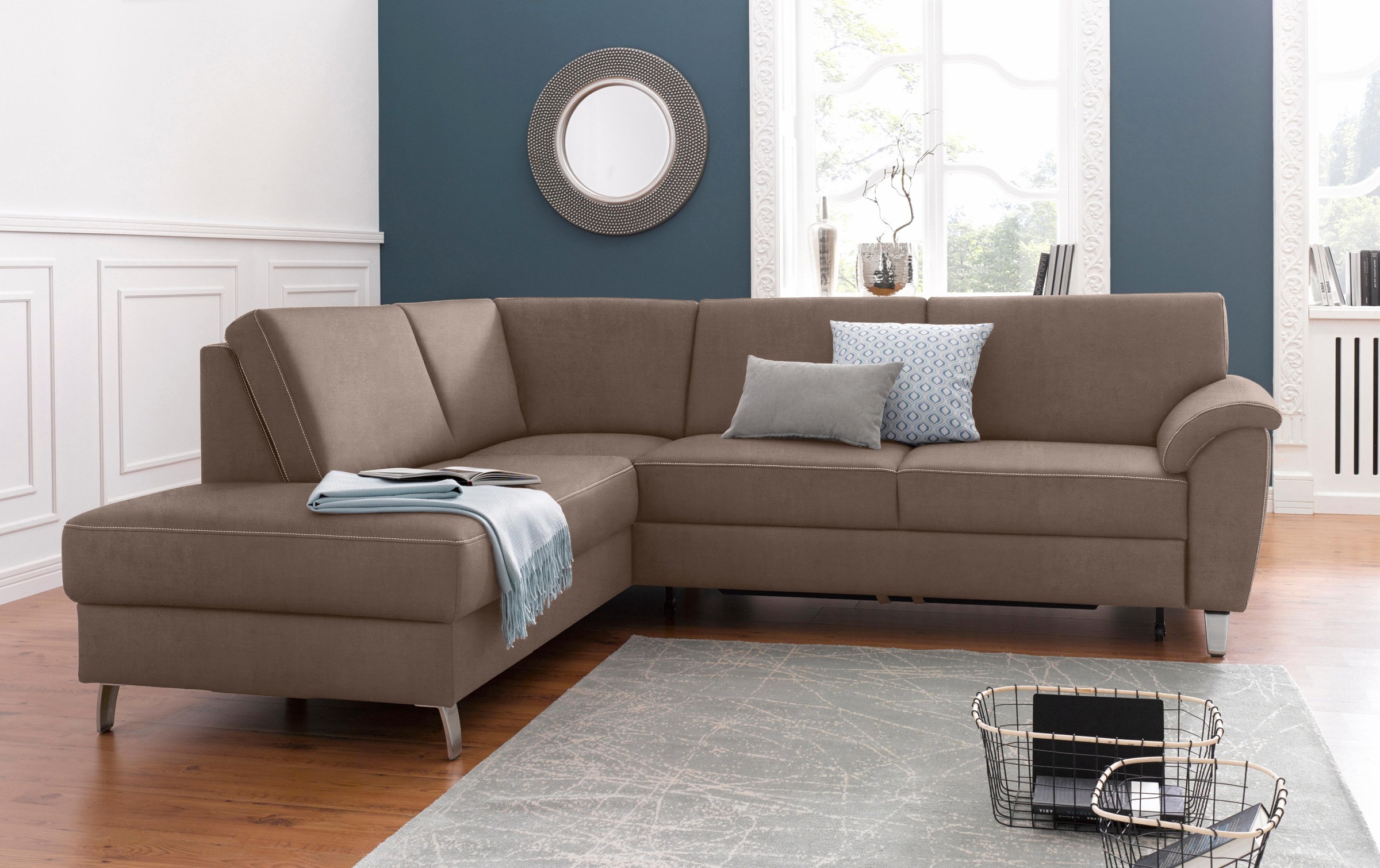 sit&more Ecksofa »Texel L-Form«, mit Federkern, wahlweise mit Bettfunktion günstig online kaufen