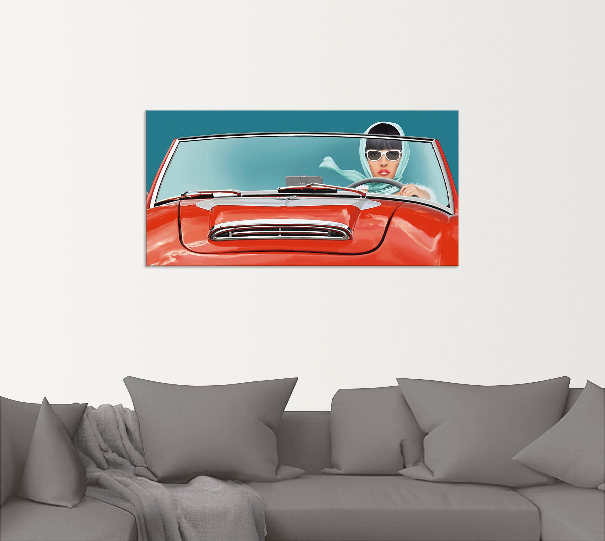 Artland Wandbild »Die Cabrio Fahrerin«, Auto, (1 St.), als Alubild, Leinwandbild, Wandaufkleber oder Poster in versch. Größen