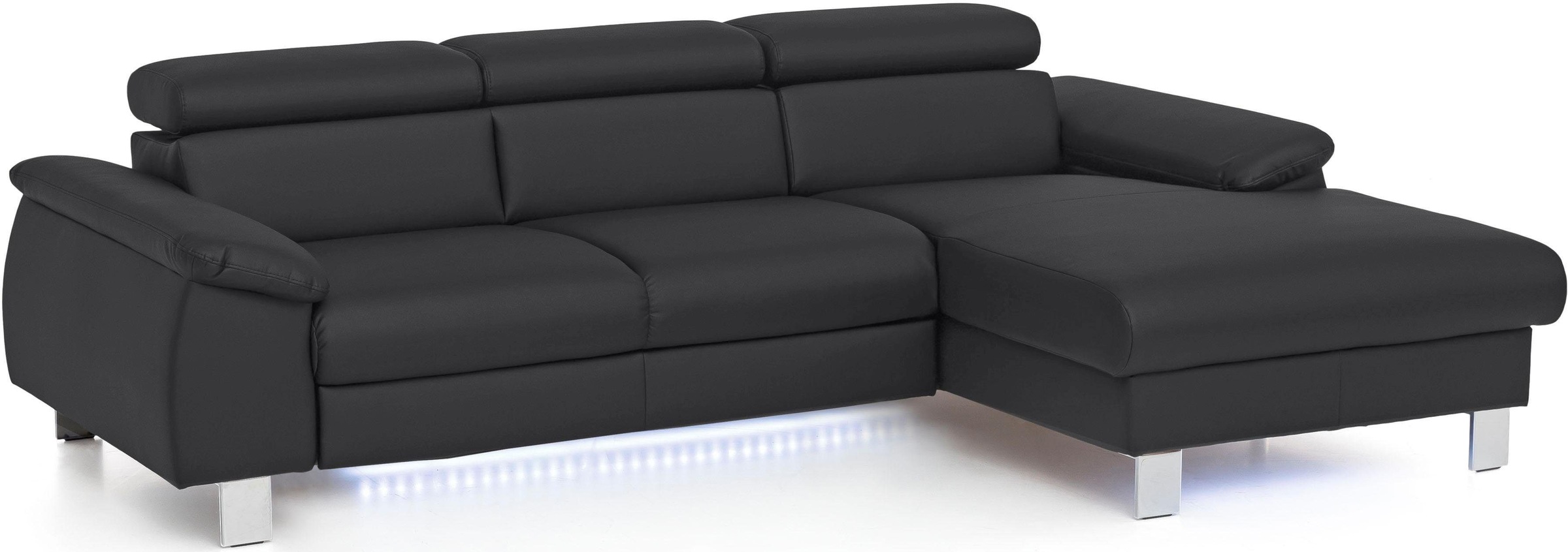COTTA Polstergarnitur »Komaris L-Form«, (Set), Set bestehend aus: Ecksofa mit Kopfteilverstellung & Hocker