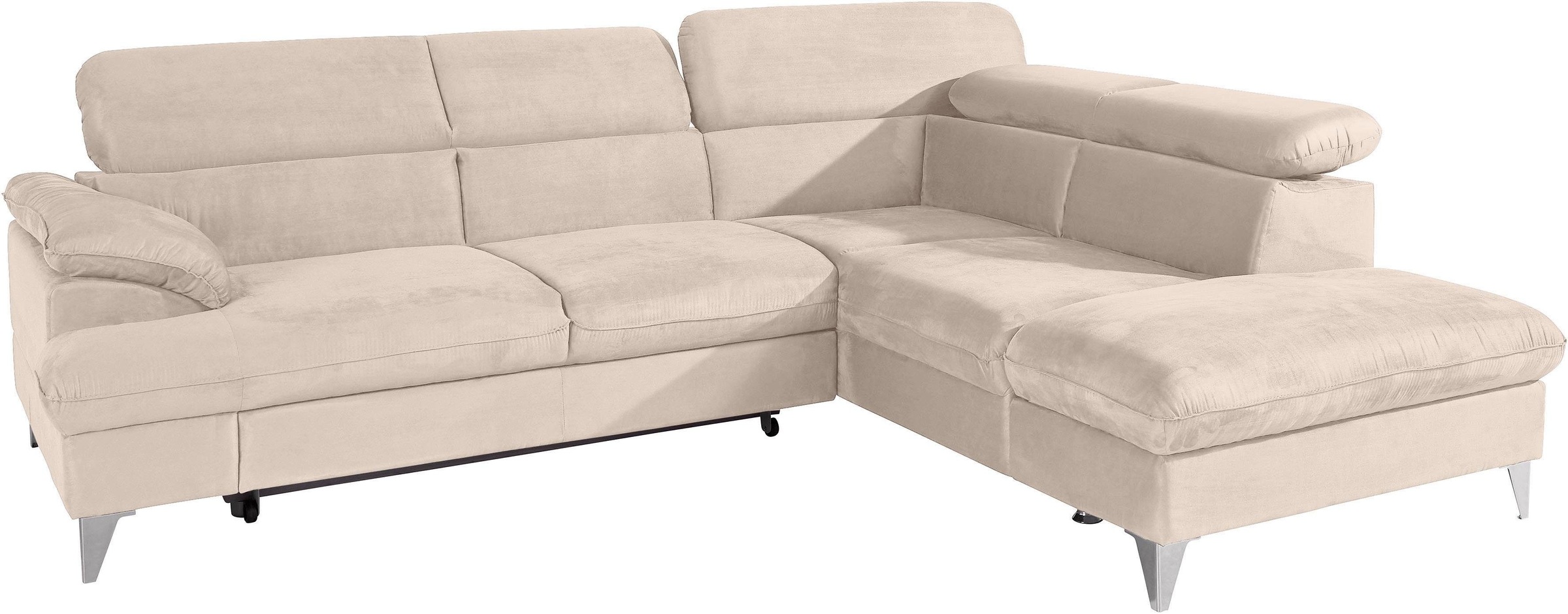 COTTA Polstergarnitur »Caluso L-Form«, Set bestehend aus: Ecksofa mit Kopfteilverstellung & Hocker