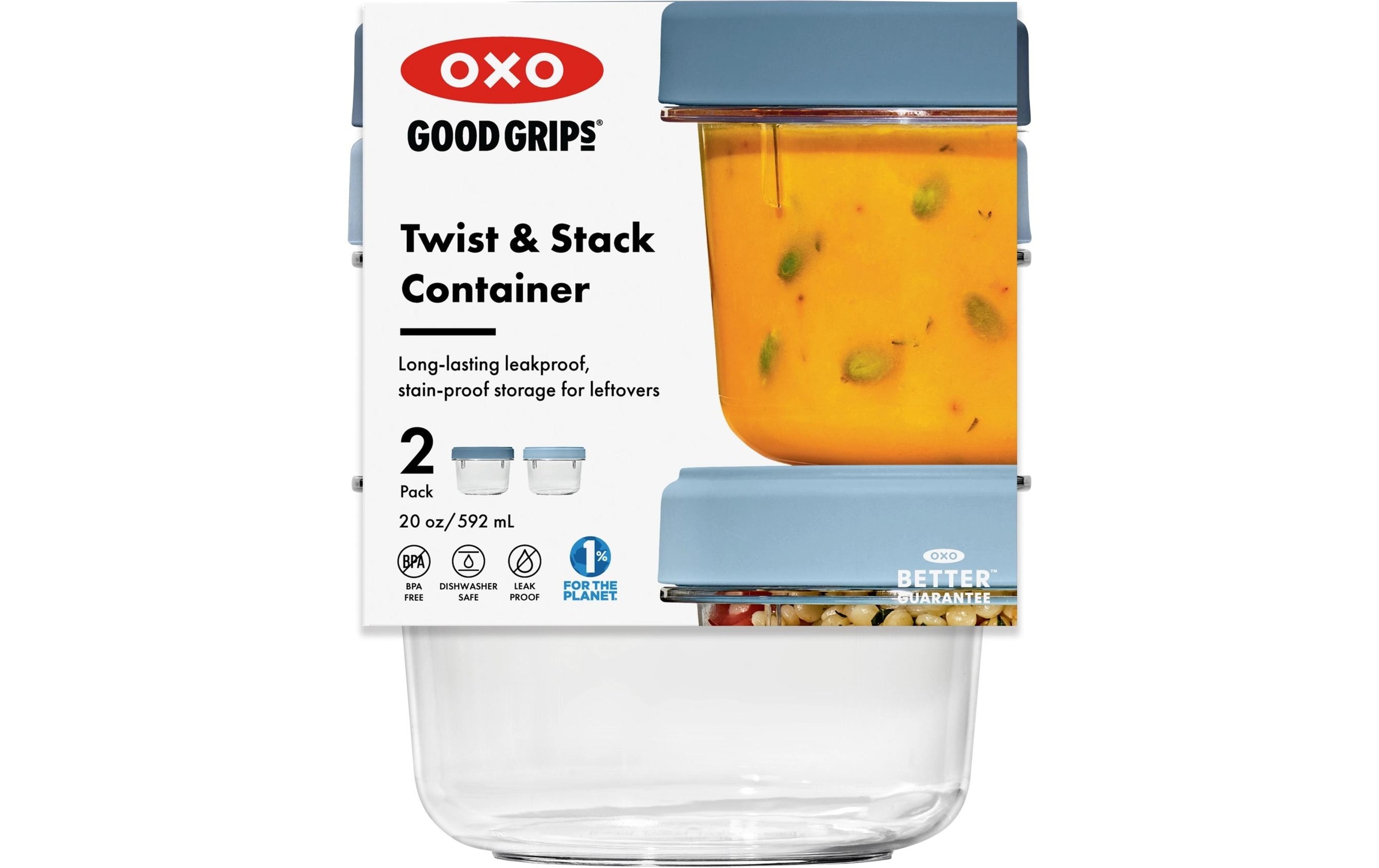 OXO Good Grips Aufbewahrungssystem »OXO Twist & Stack Behälter – 550 ml – 2er Set« ideal für Meal Prep