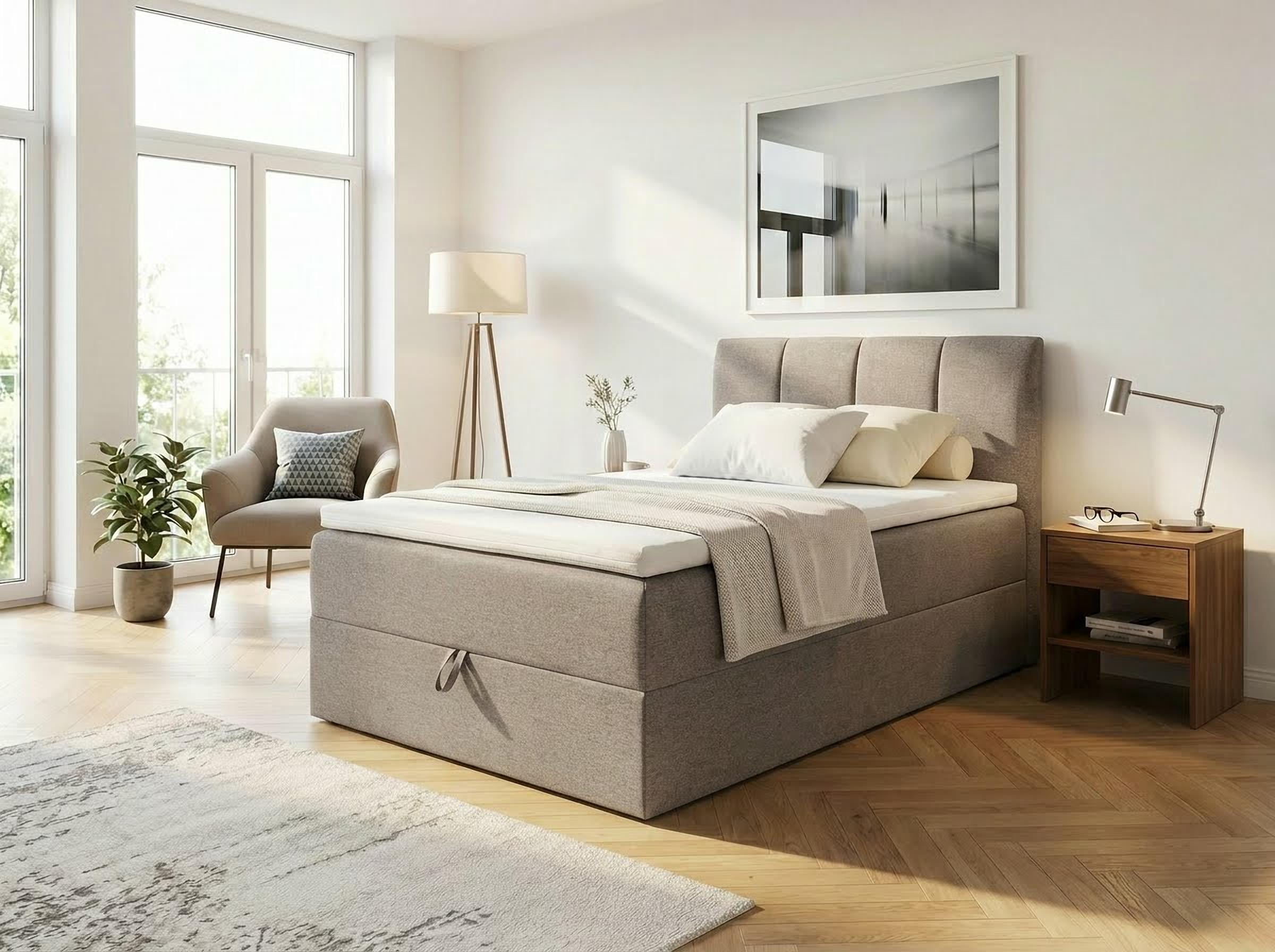 ED EXCITING DESIGN Boxbett »"Granada"  inkl. Bettkasten und Topper« erhältlich in den Größen 120x200cm, 160x200cm & 180x200cm