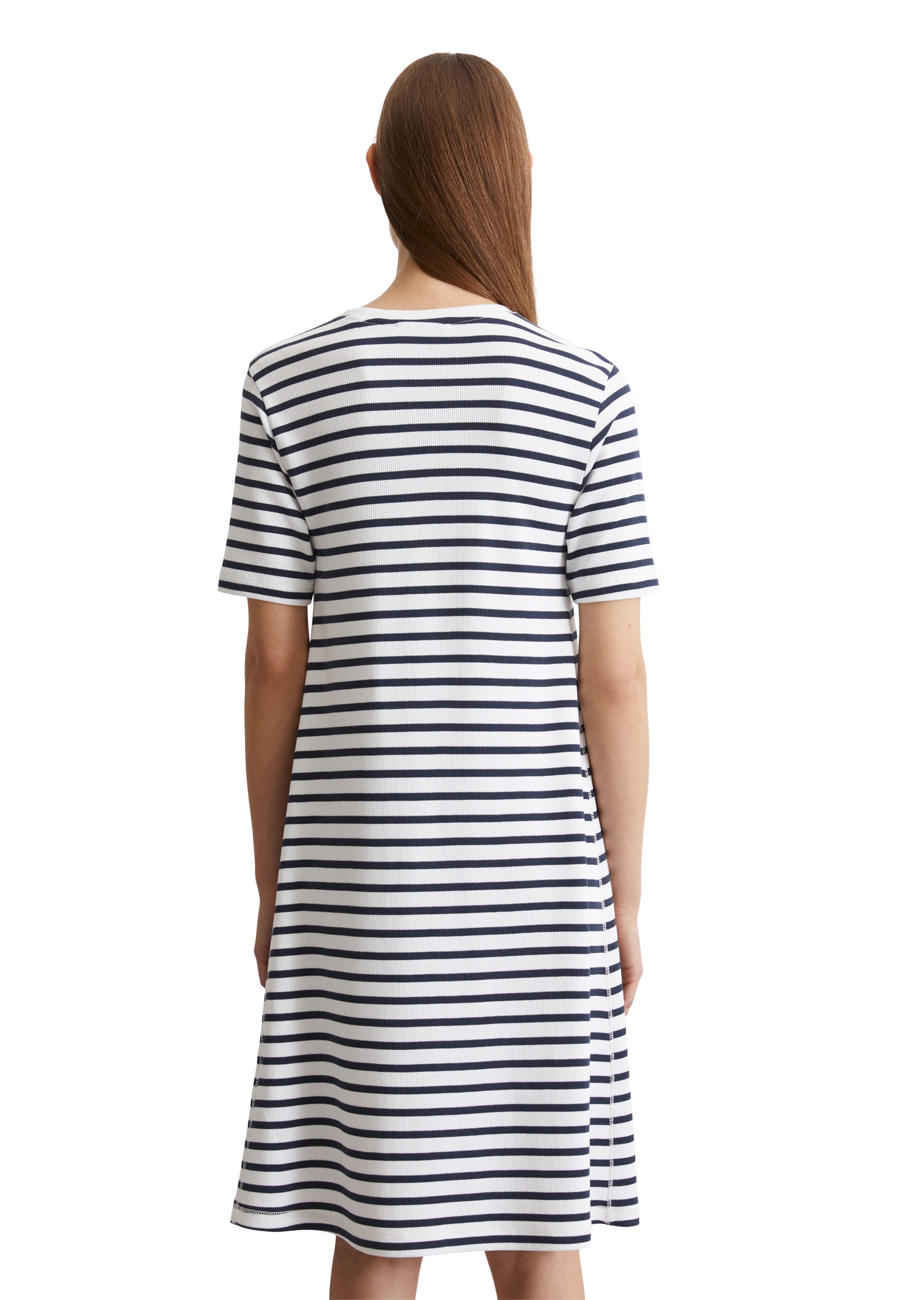 Marc O'Polo Jerseykleid, geringelt, mit Struktur, ohne Verschluss