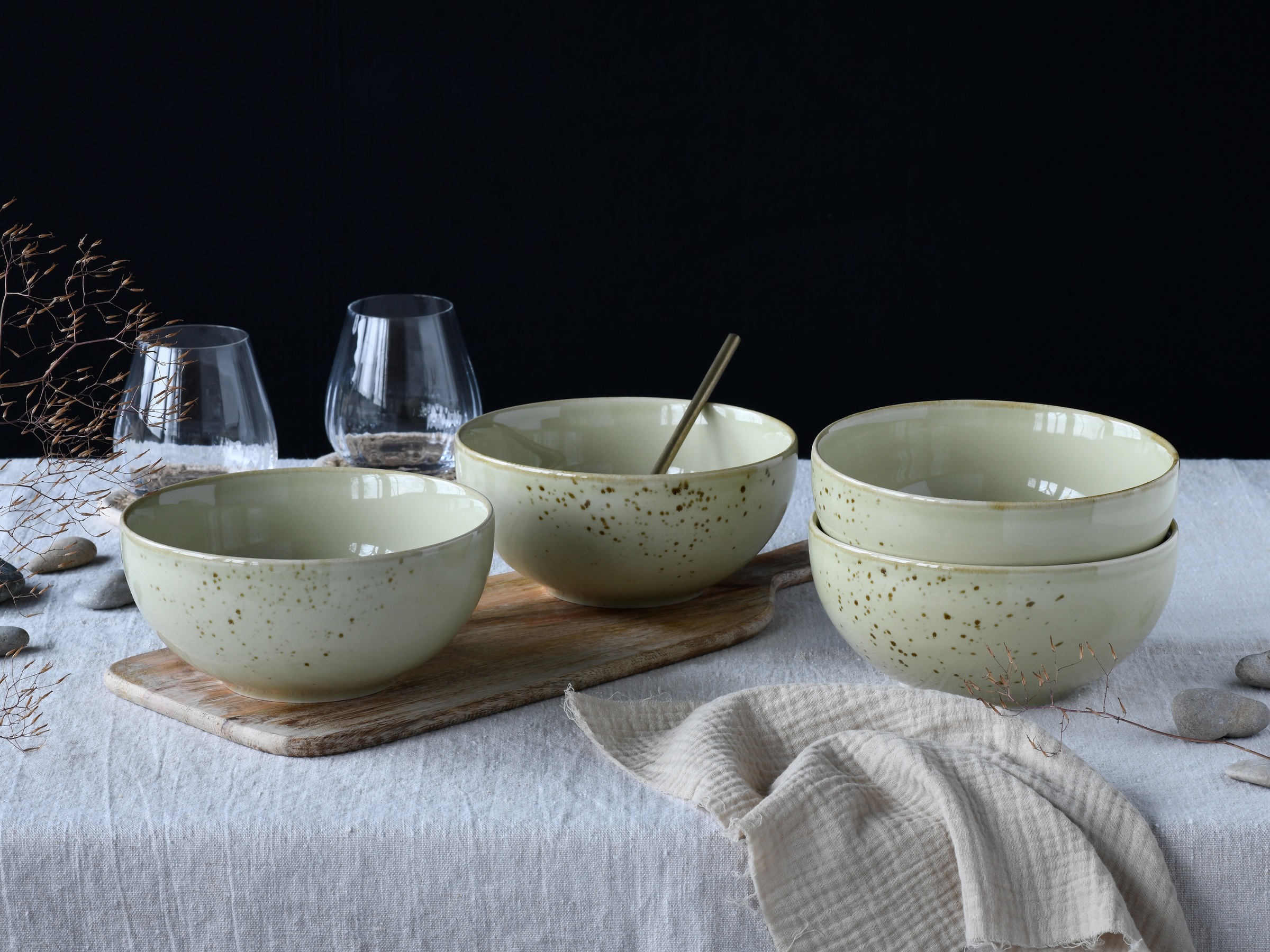 CreaTable Schale »Nature Collection, Buddha Bowl 4-tlg«, 4 tlg., aus Steinz günstig online kaufen