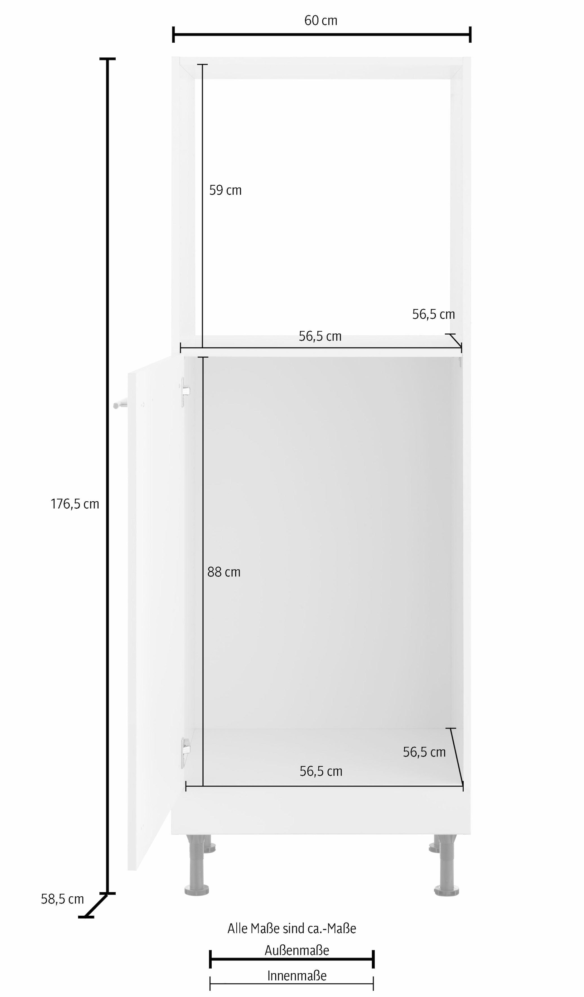 OPTIFIT Backofenumbauschrank »Bern«, 60 cm breit, 176 cm hoch,  höhenverstellbare Stellfüße, mit Metallgriff auf Rechnung kaufen