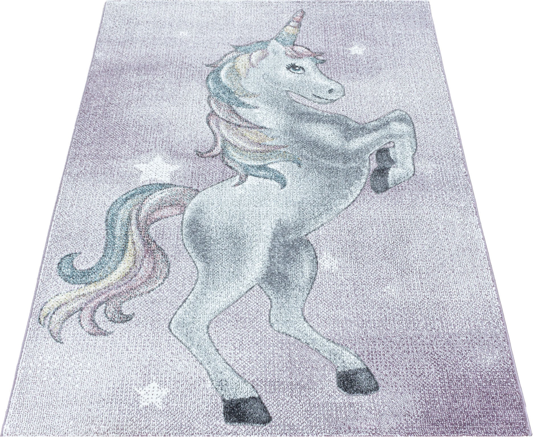 Ayyildiz Teppiche Kinderteppich »FUNNY 2102«, rechteckig, 11 mm Höhe, Kinder Einhorn Motivteppich