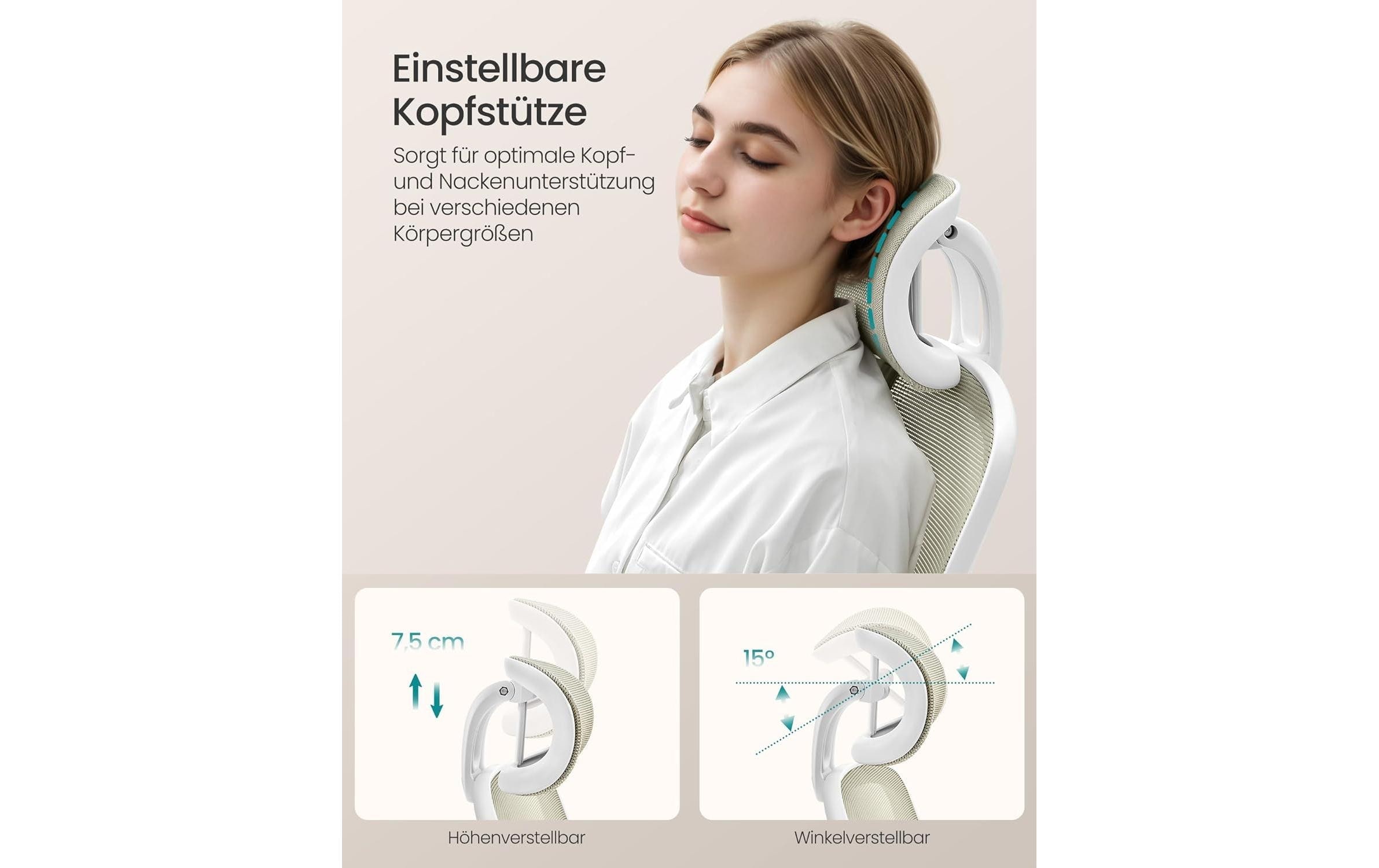 SONGMICS Bürostuhl »mit verstellbarer Lendenstütze und Kopfstütze« ()