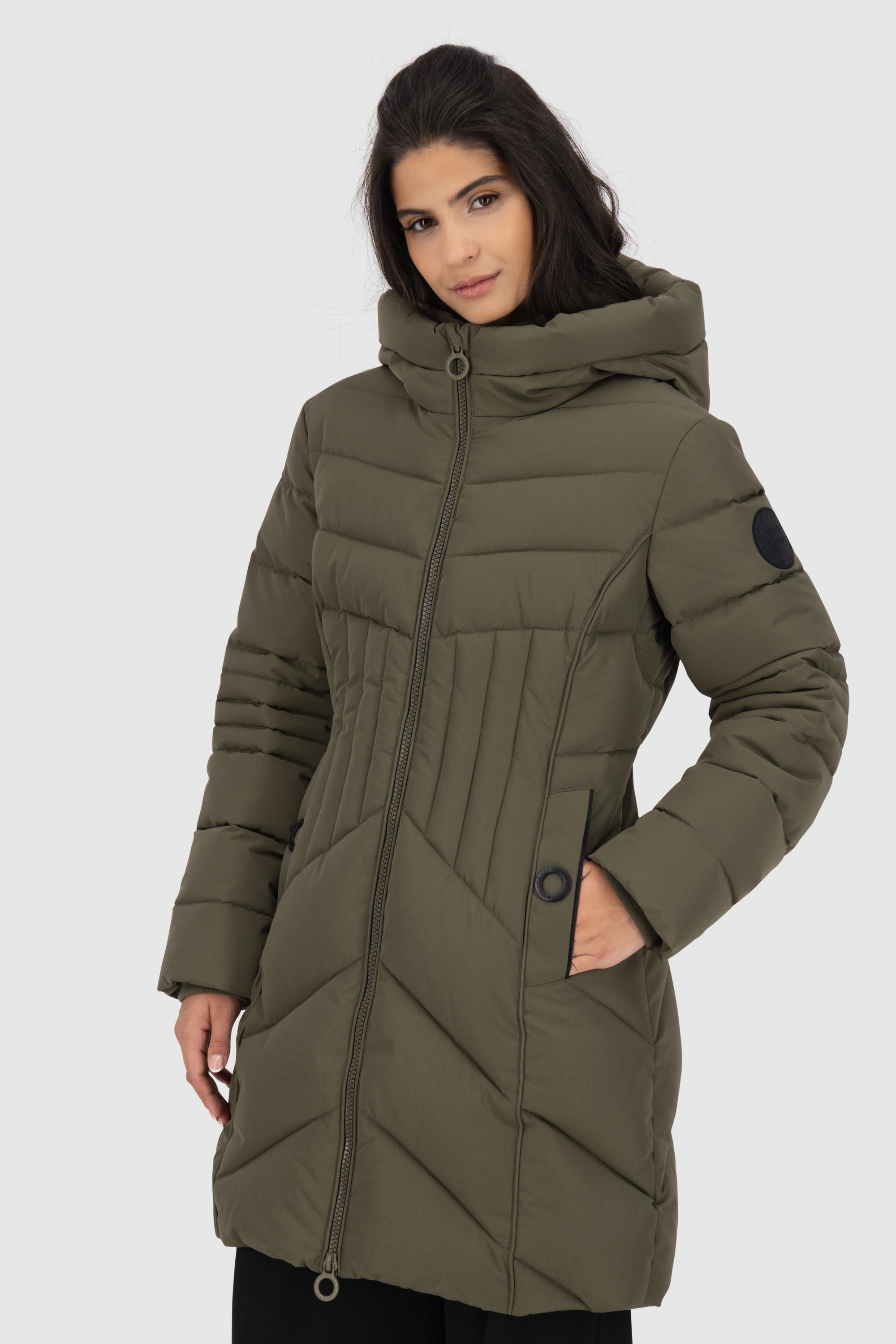 Alife & Kickin Winterjacke »Damen PriscillaAK A«, mit Kapuze, Gefütterter kurzer Mantel mit figurbetonter Passform und 2-Wege-Zip