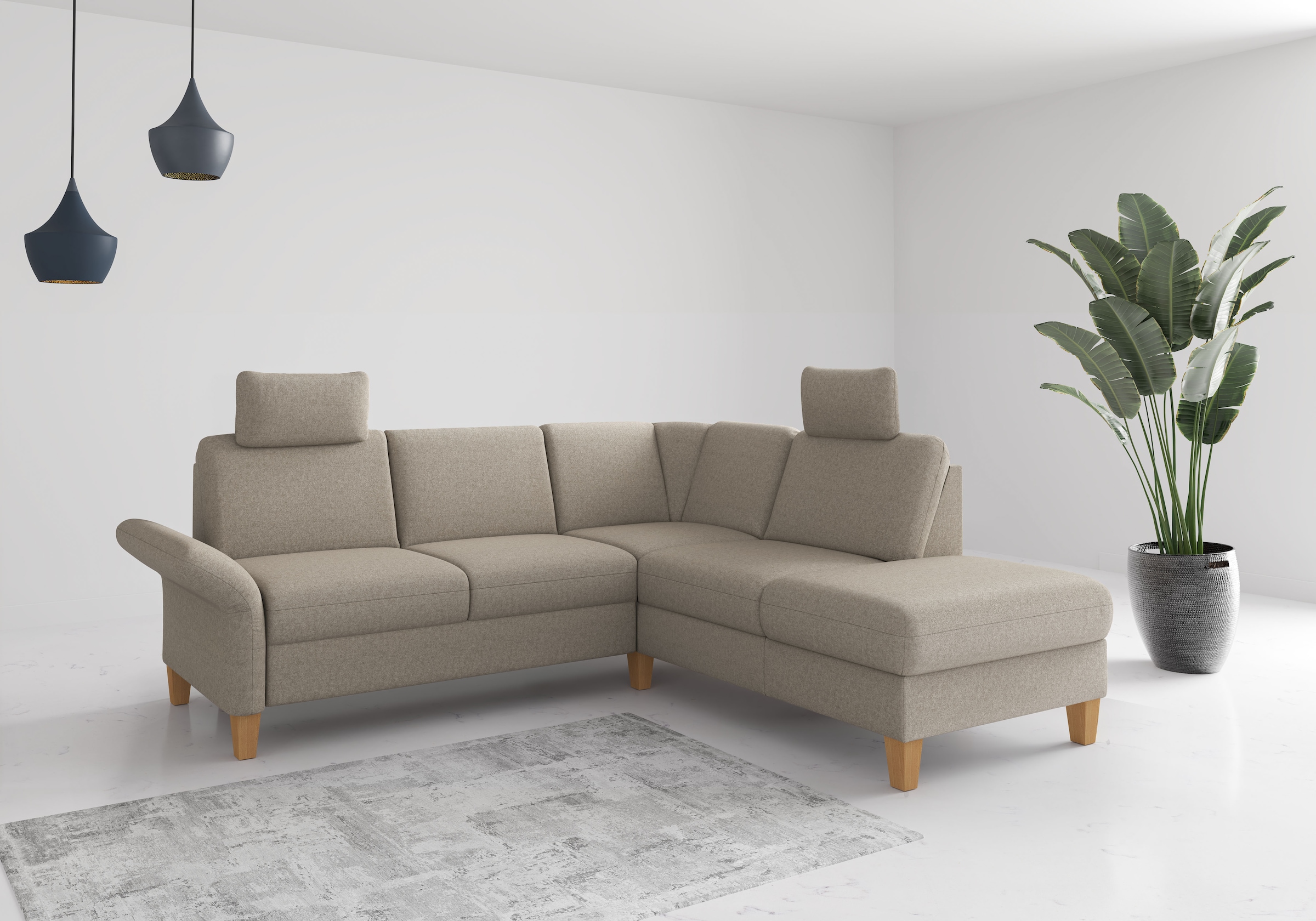 Home affaire Ecksofa "Rochelle, L-Form", wahlweise mit Armteilverstellung, günstig online kaufen
